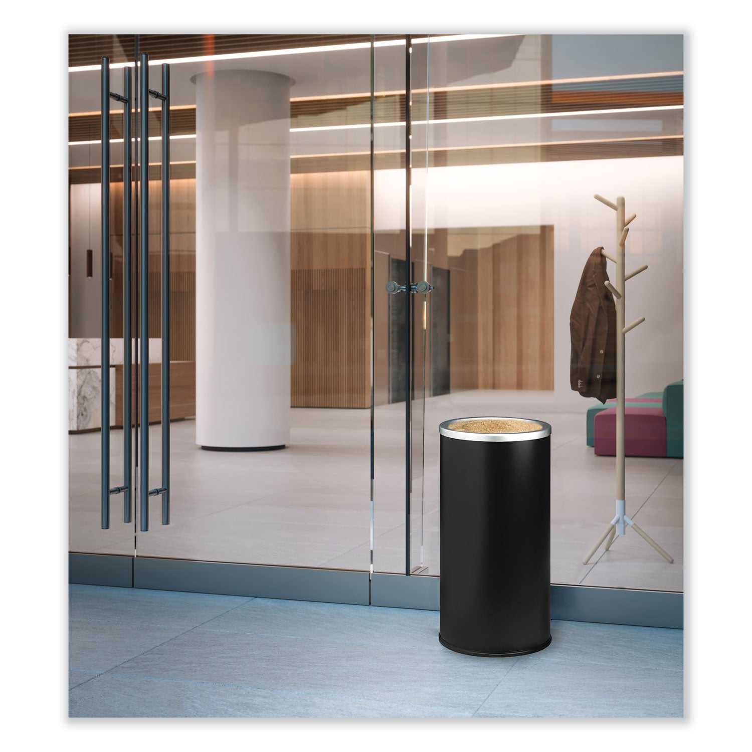 Safco® Ash Urn, 10" dia x 20"h, Black