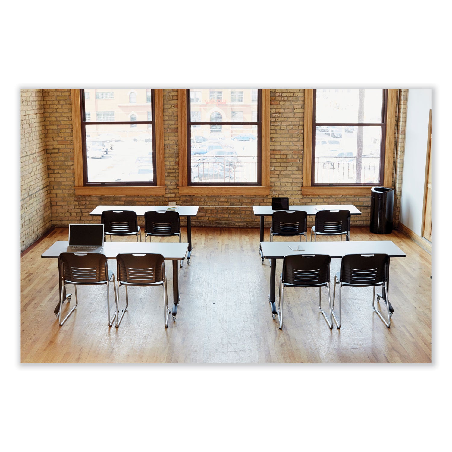 Safco® Open Top Oval Waste Receptacle, 14 gal, Steel, White