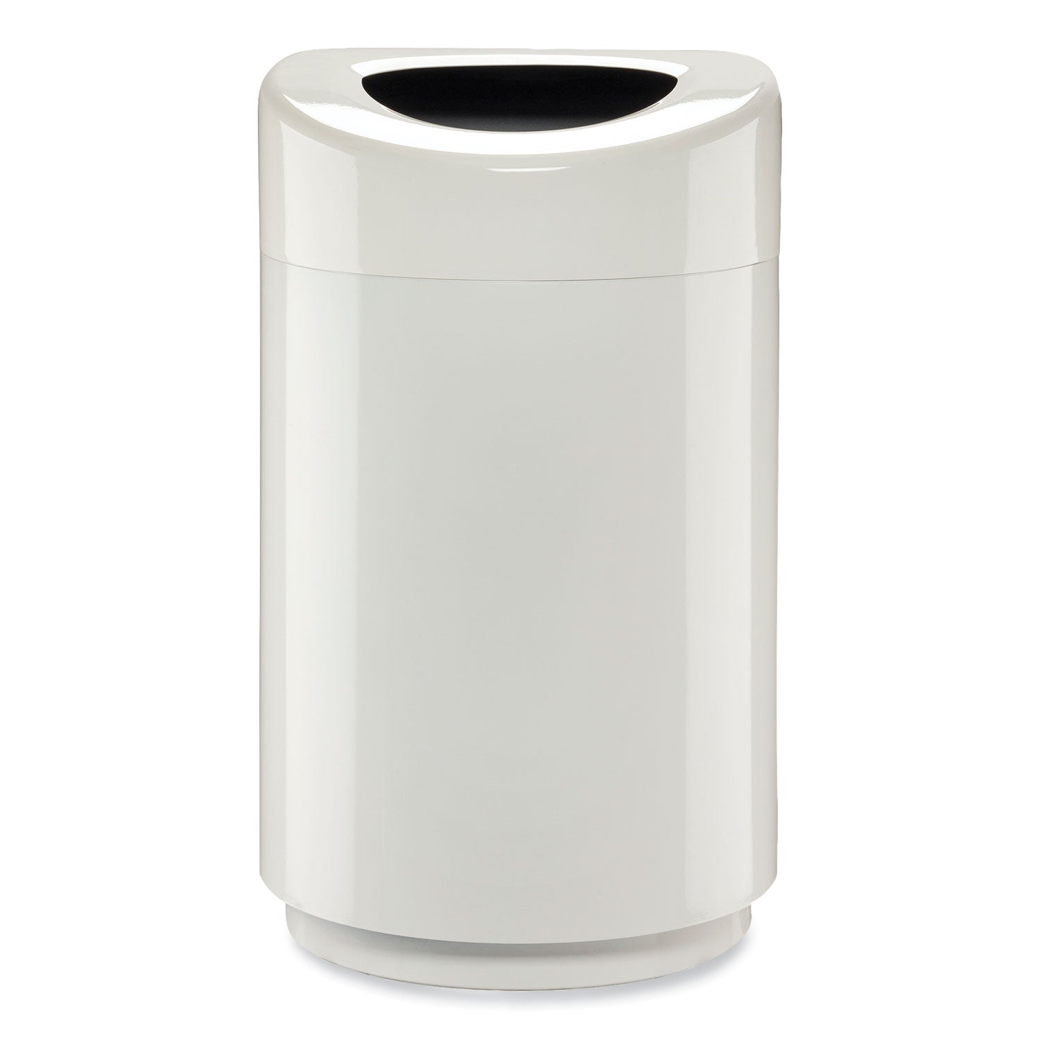 Safco® Open Top Round Waste Receptacle, 30 gal, Steel, White