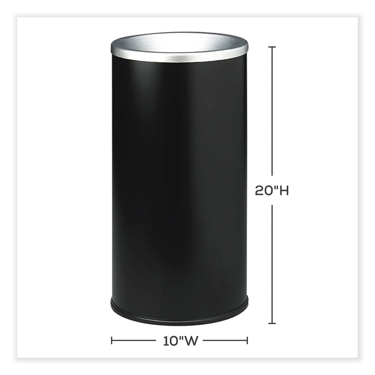 Safco® Ash Urn, 10" dia x 20"h, Black
