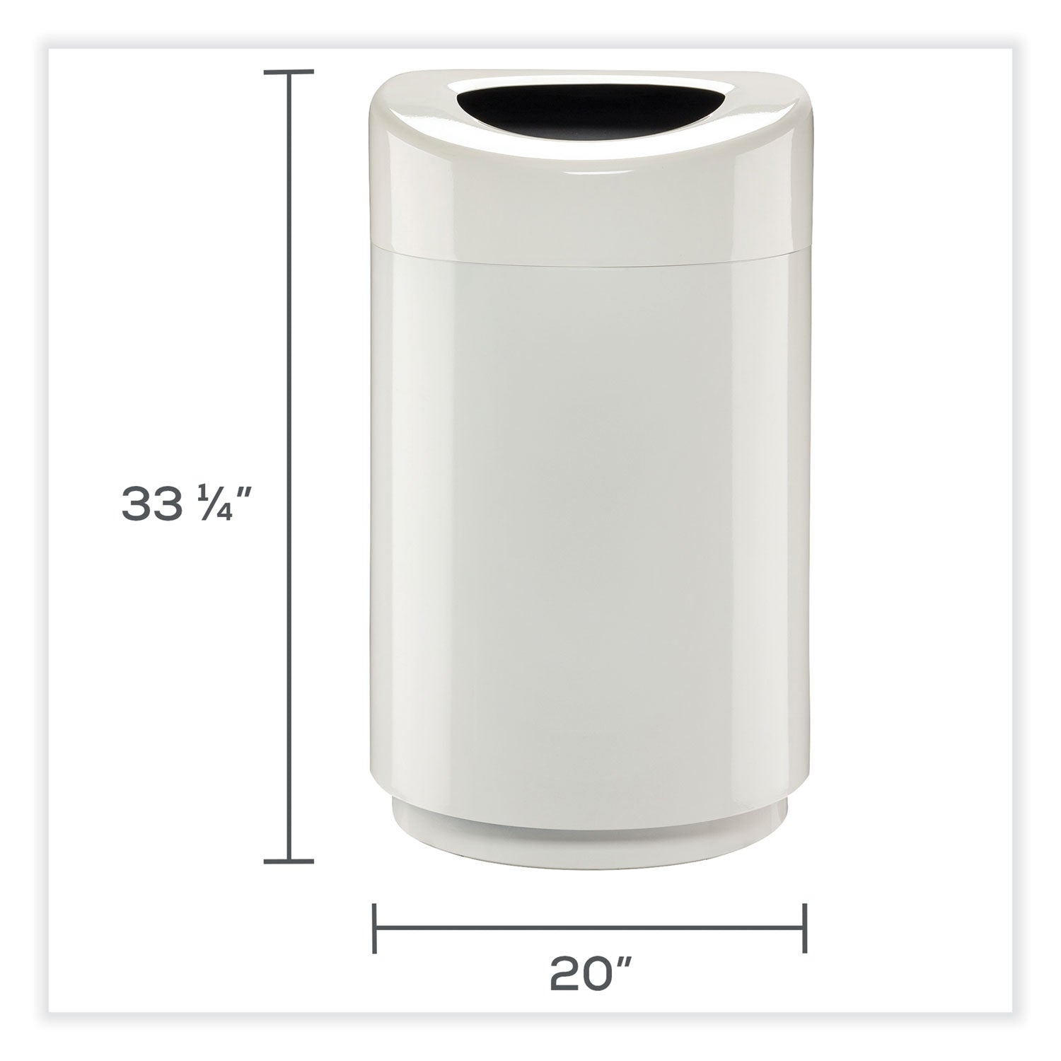 Safco® Open Top Round Waste Receptacle, 30 gal, Steel, White