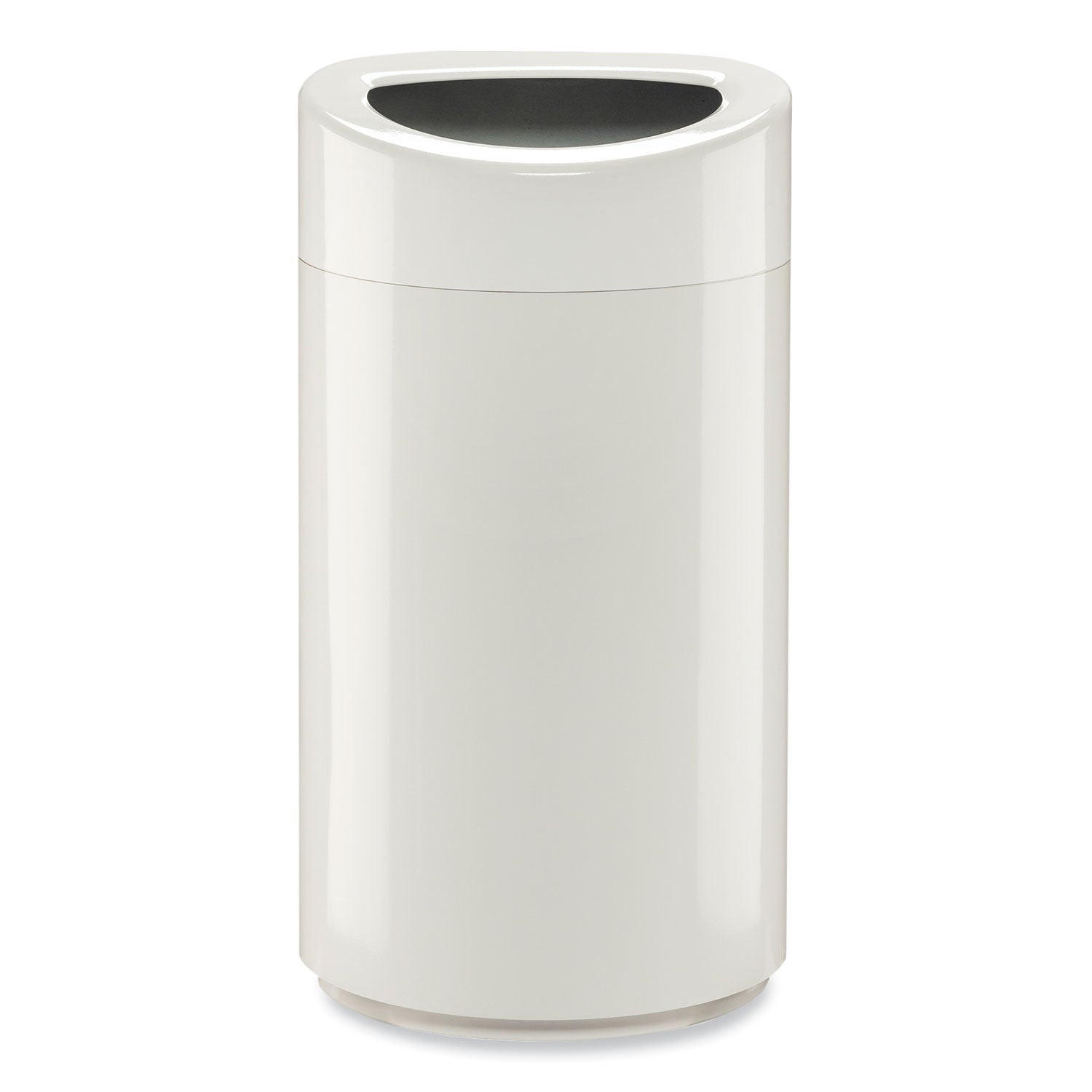 Safco® Open Top Oval Waste Receptacle, 14 gal, Steel, White