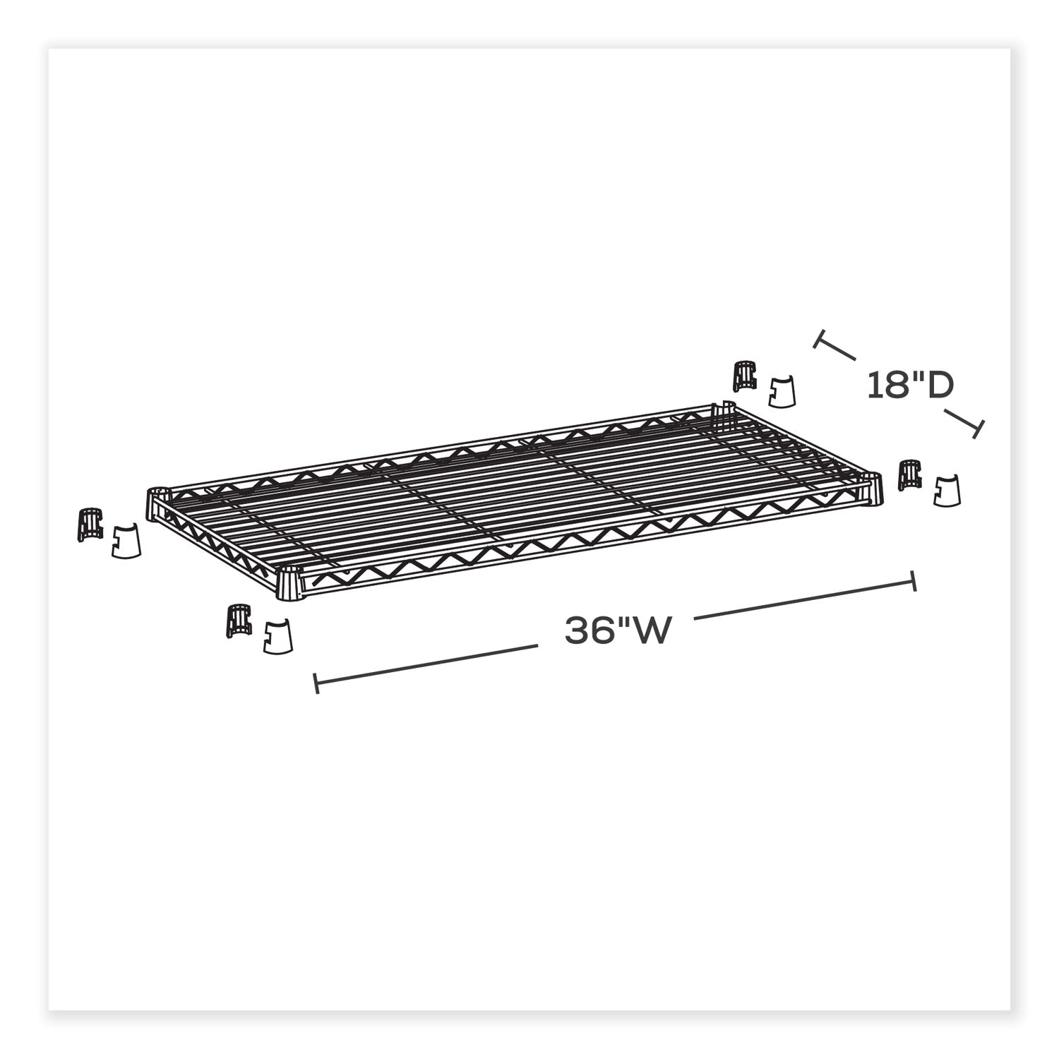 Safco® Industrial Extra Shelf Pack, 36w x 18d x 1.5h Steel, Metallic Gray, 2/Pack