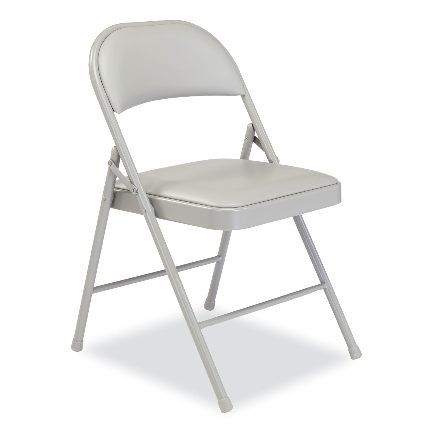 BASICS by NPS® 950 Series Vinyl Padded Steel Folding Chair, Supports Up to 250 lb, 17.75" Seat Height, Gray, 4/Carton