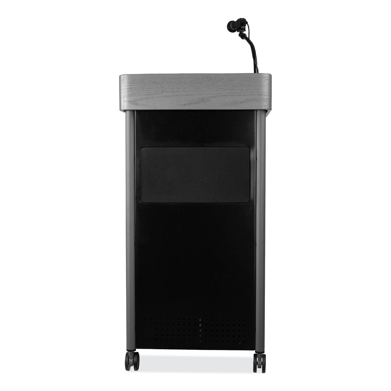 Oklahoma Sound® Greystone Lectern with Sound, 23.5 x 19.25 x 45.5, Charcoal Gray