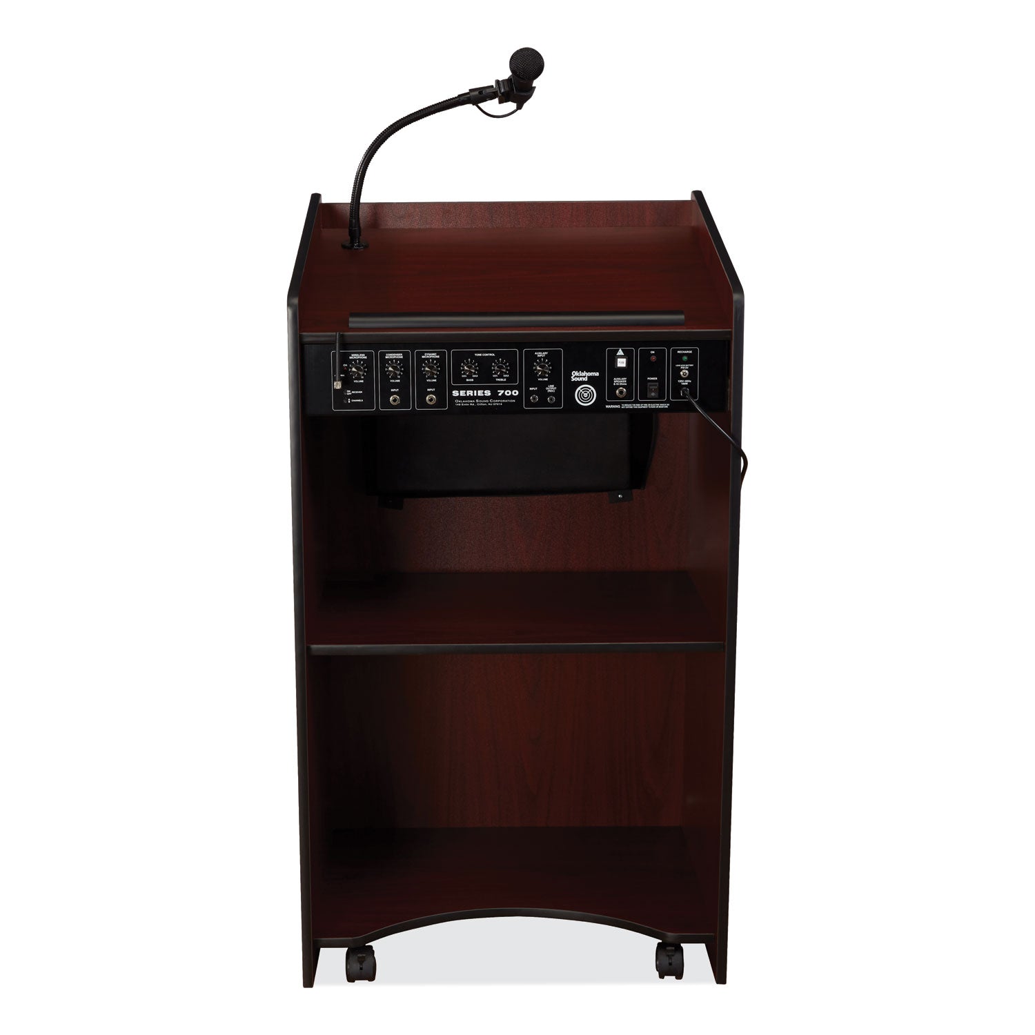 Oklahoma Sound® Aristocrat Sound Lectern, 25 x 20 x 46, Mahogany