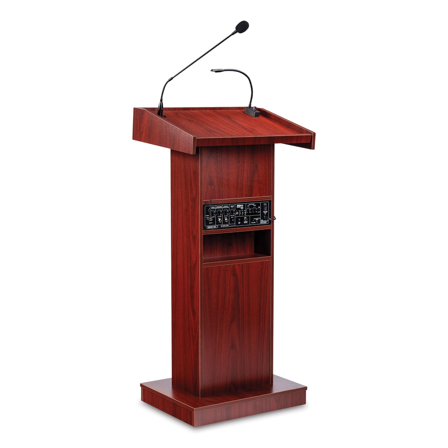 Oklahoma Sound® Orator Lectern, 22 x 17 x 46, Mahogany