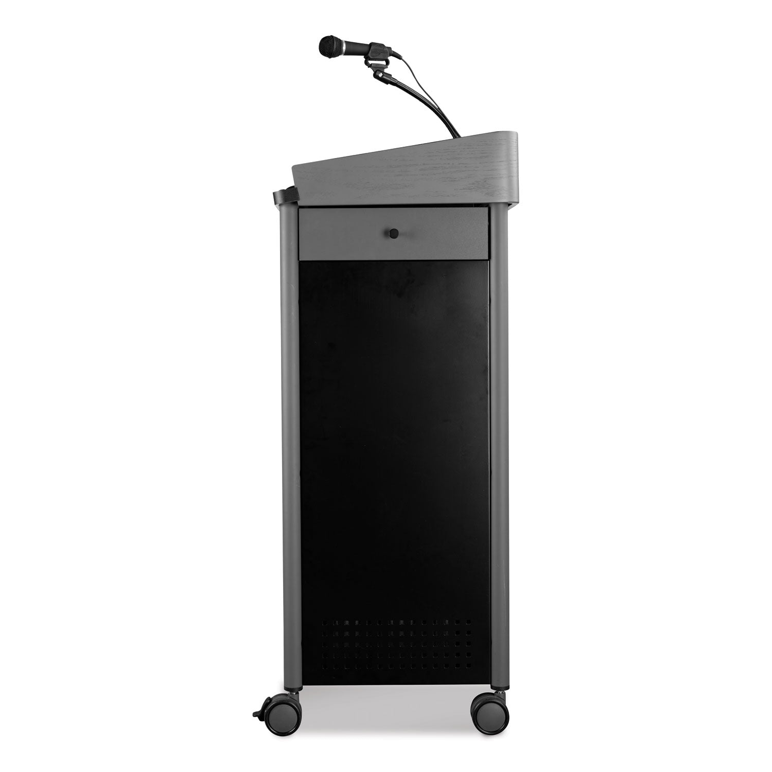 Oklahoma Sound® Greystone Lectern with Sound, 23.5 x 19.25 x 45.5, Charcoal Gray