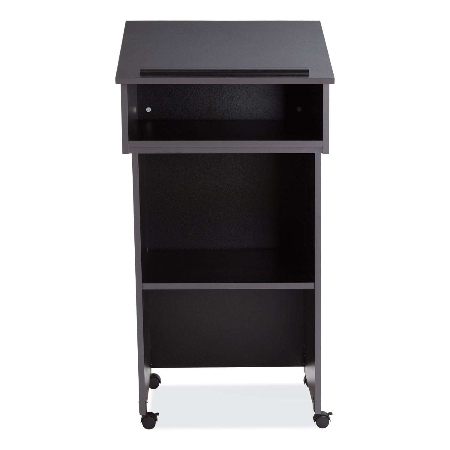 Oklahoma Sound® Tabletop Lectern and AV Cart/Lectern Base, 23.75 x 19.87 x 47.5, Black