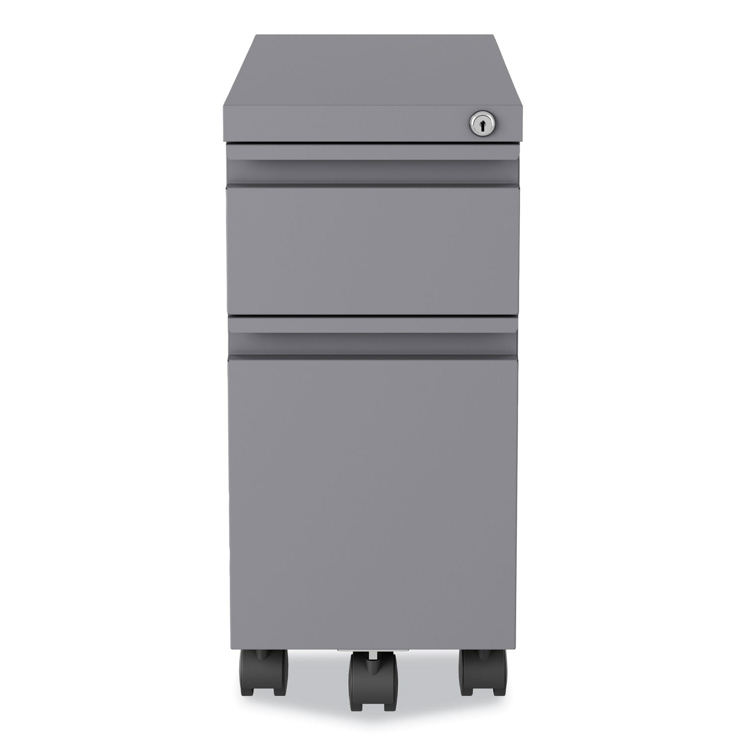 Hirsh Industries® Zip Mobile Pedestal File, 2-Drawer, Box/File, Legal/Letter, Arctic Silver, 10 x 19.88 x 21.75