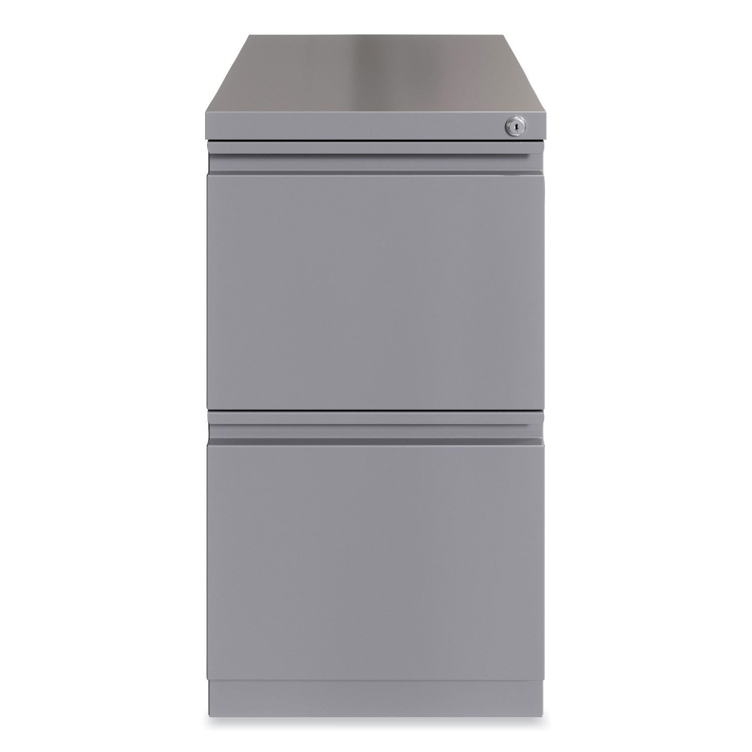 Hirsh Industries® Full-Width Pull 20 Deep Mobile Pedestal File, 2-Drawer: File/File, Letter, Arctic Silver, 15 x 19.88 x 27.75