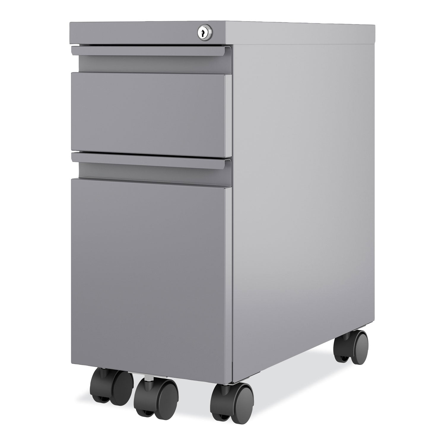 Hirsh Industries® Zip Mobile Pedestal File, 2-Drawer, Box/File, Legal/Letter, Arctic Silver, 10 x 19.88 x 21.75