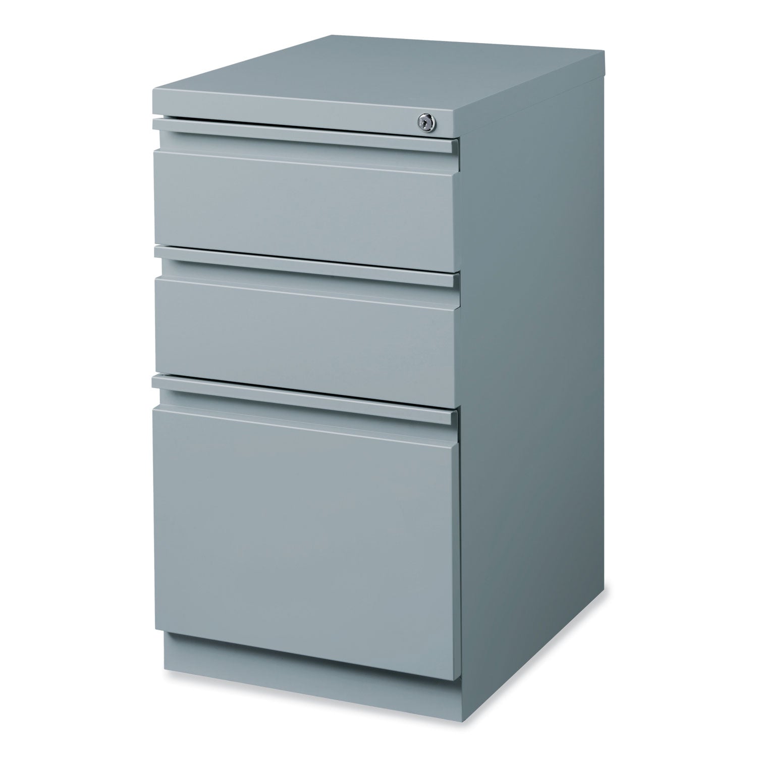 Hirsh Industries® Full-Width Pull 20 Deep Mobile Pedestal File, 3-Drawer: Box/Box/File, Letter, Platinum, 15 x 19.88 x 27.75