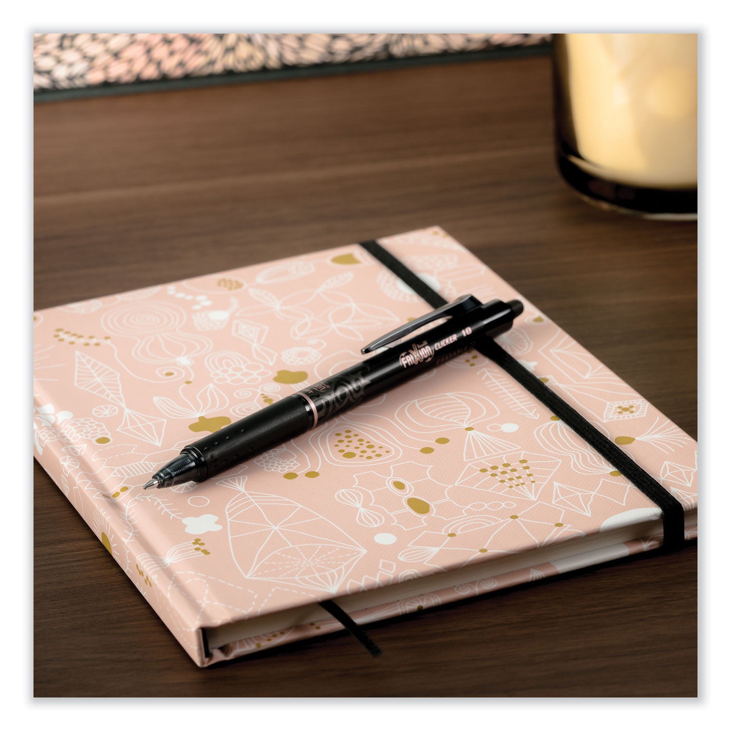 Pilot® Frixion Clicker Erasable Gel Pen, Retractable, Bold 1 Mm, Black Ink, Black Barrel, Dozen