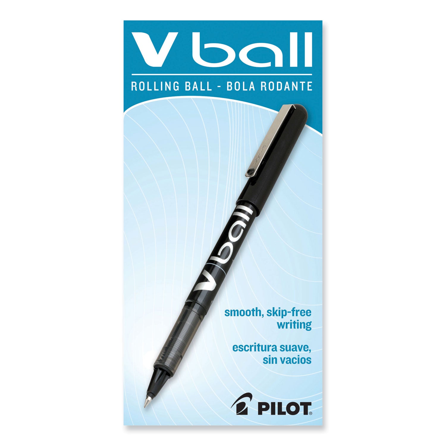 Pilot® VBall Liquid Ink Rollerball Pen, Stick, Extra-Fine 0.5 mm, Black Ink, Black/Clear Barrel, Dozen