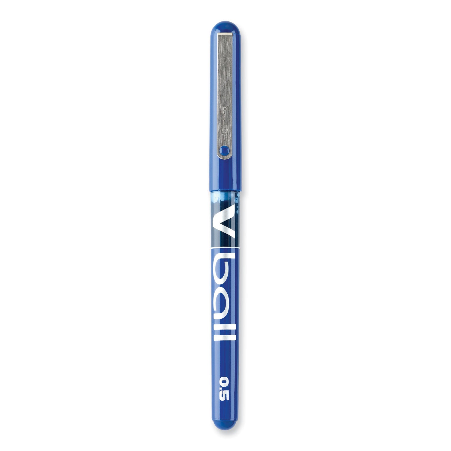 Pilot® VBall Liquid Ink Rollerball Pen, Stick, Extra-Fine 0.5 mm, Blue Ink, Blue/Clear Barrel, Dozen