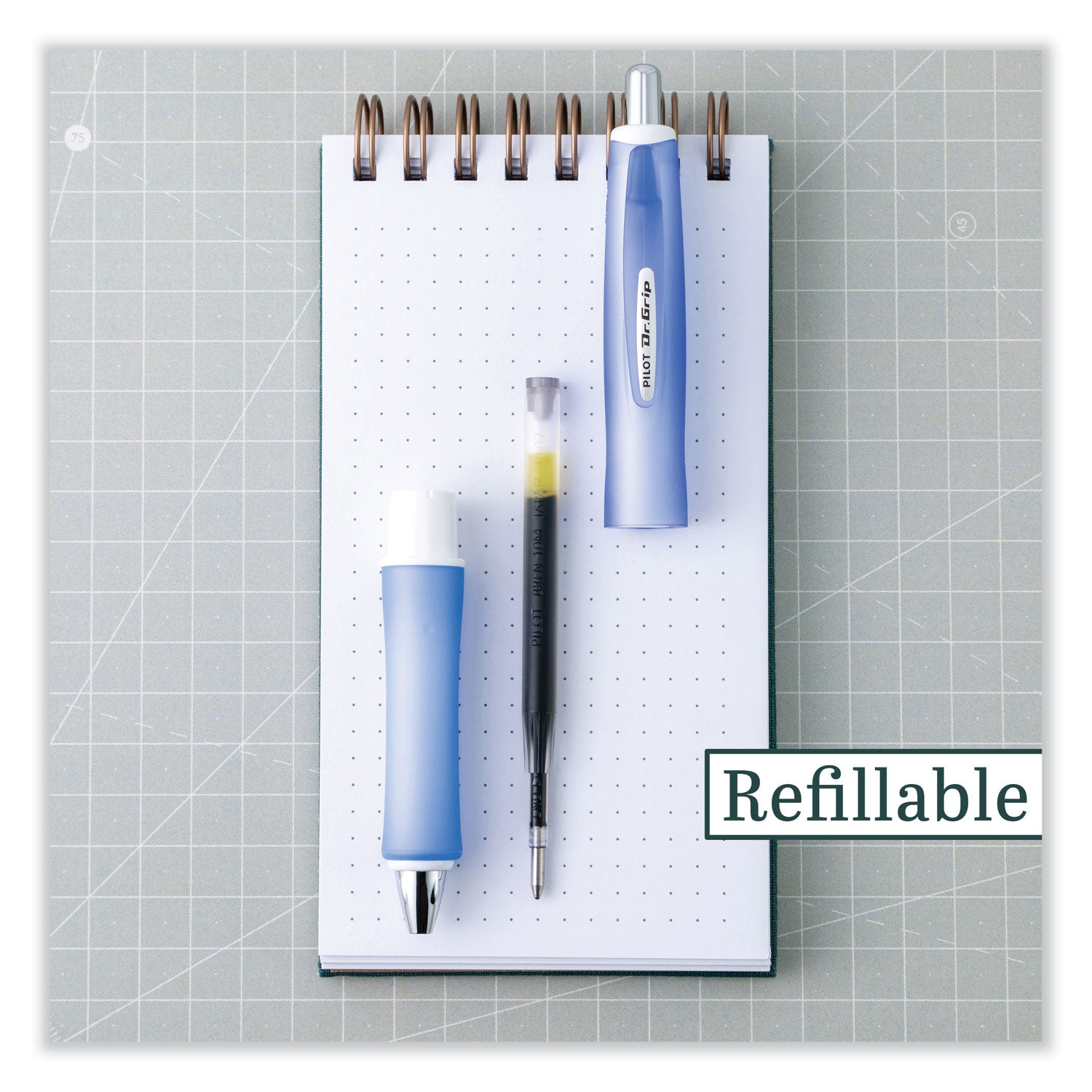 Pilot® Dr. Grip Frosted Advanced Ink Ballpoint Pen, Retractable, Medium 1 Mm, Black Ink, Purple Barrel