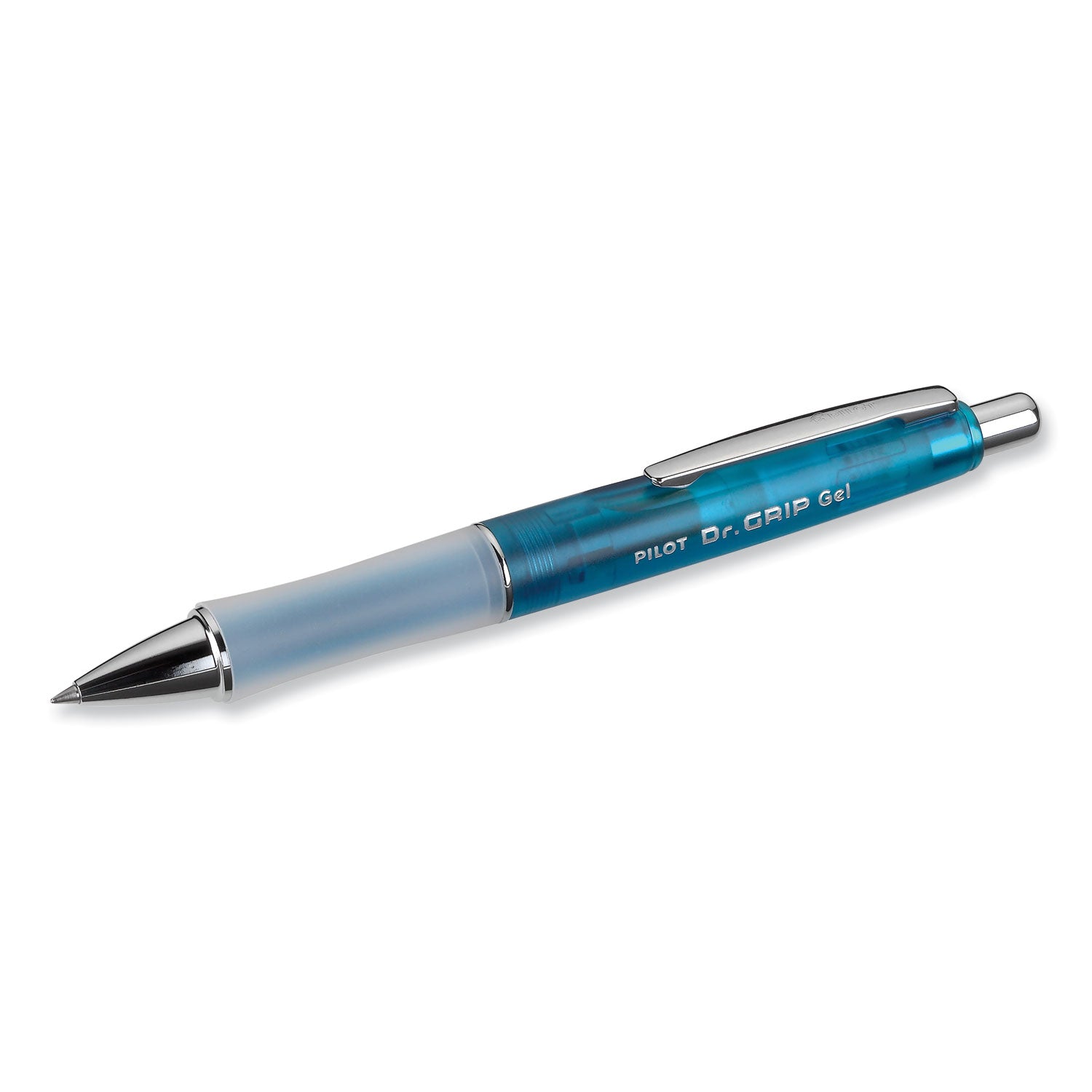 Pilot® Dr. Grip Gel Pen, Retractable, Fine 0.7 mm, Black Ink, Translucent Blue Barrel
