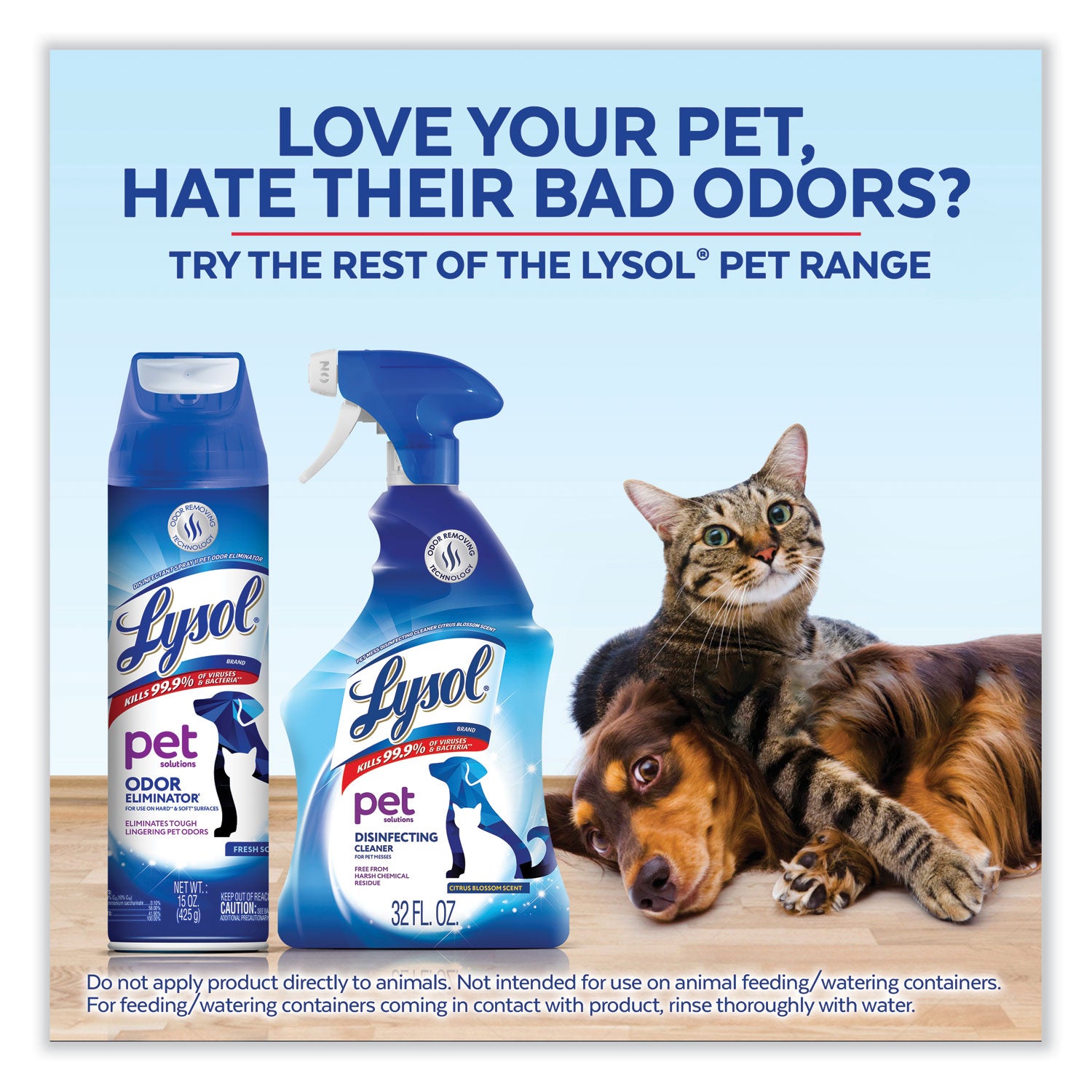 LYSOL® Brand Disinfectant Spray II Pet Odor Eliminator, Fresh, 15 oz Aerosol Spray, 12/Carton