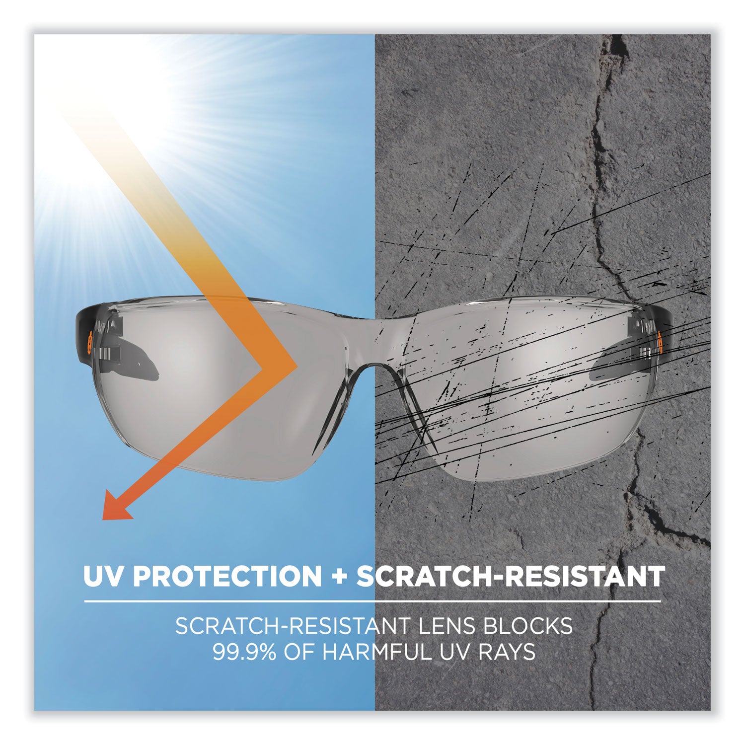 ergodyne® Skullerz Vali Frameless Safety Glasses, Black Nylon Impact Frame, Anti-Fog Indoor/Outdoor Polycarbonate Lens