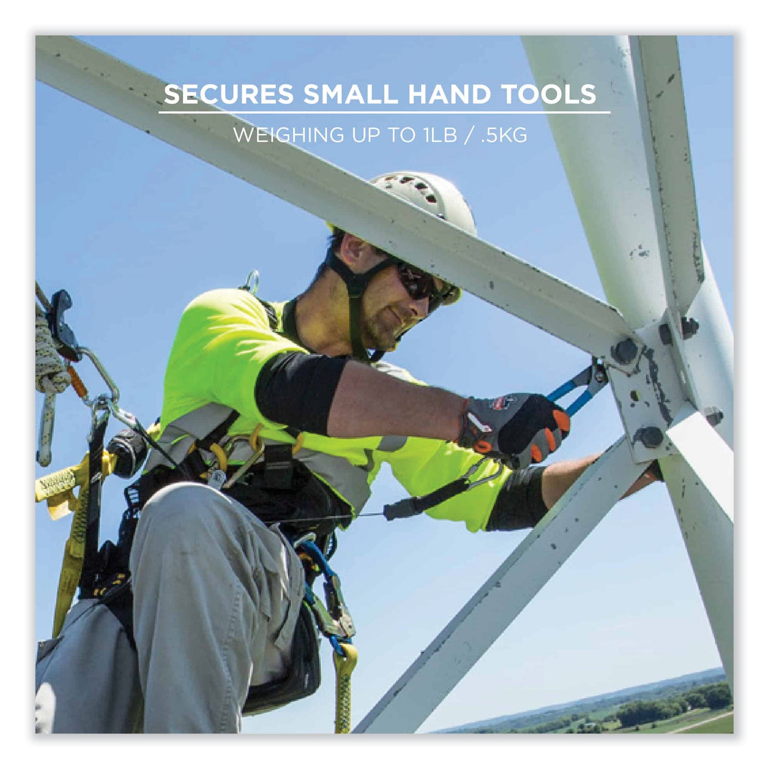 ergodyne® Squids 3000 Retractable Tool Lanyard with Carabiner Anchor, 1 lb Working Capacity, 48" Long, Black