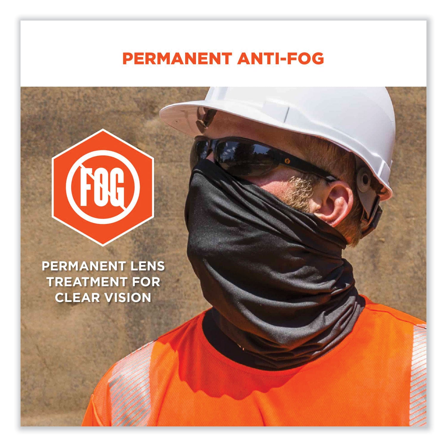 ergodyne® Skullerz Vali Frameless Safety Glasses, Black Nylon Impact Frame, Anti-Fog Smoke, Polycarbonate Lens