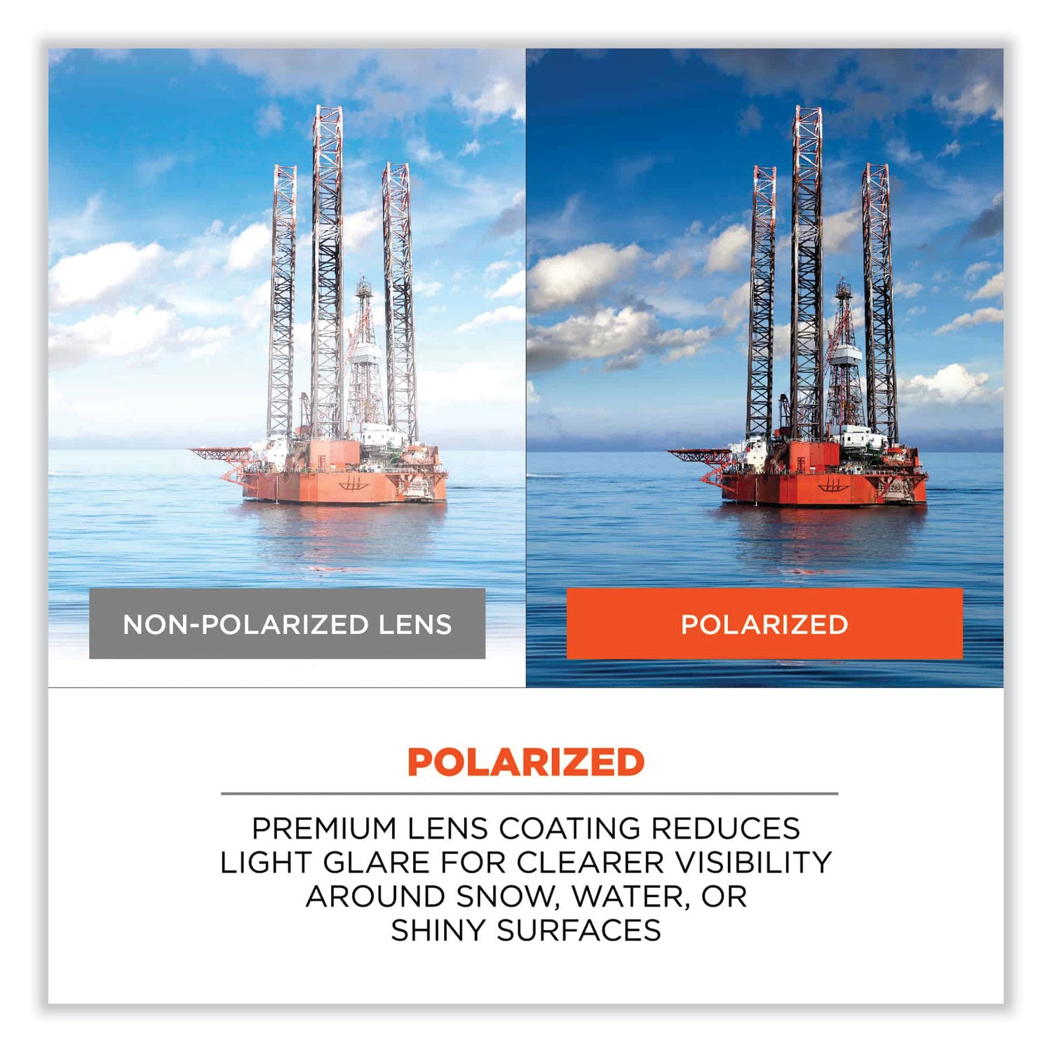 ergodyne® Skullerz Odin Safety Glasses, Matte Gray Nylon Impact Frame, Polarized Smoke Polycarbonate Lens