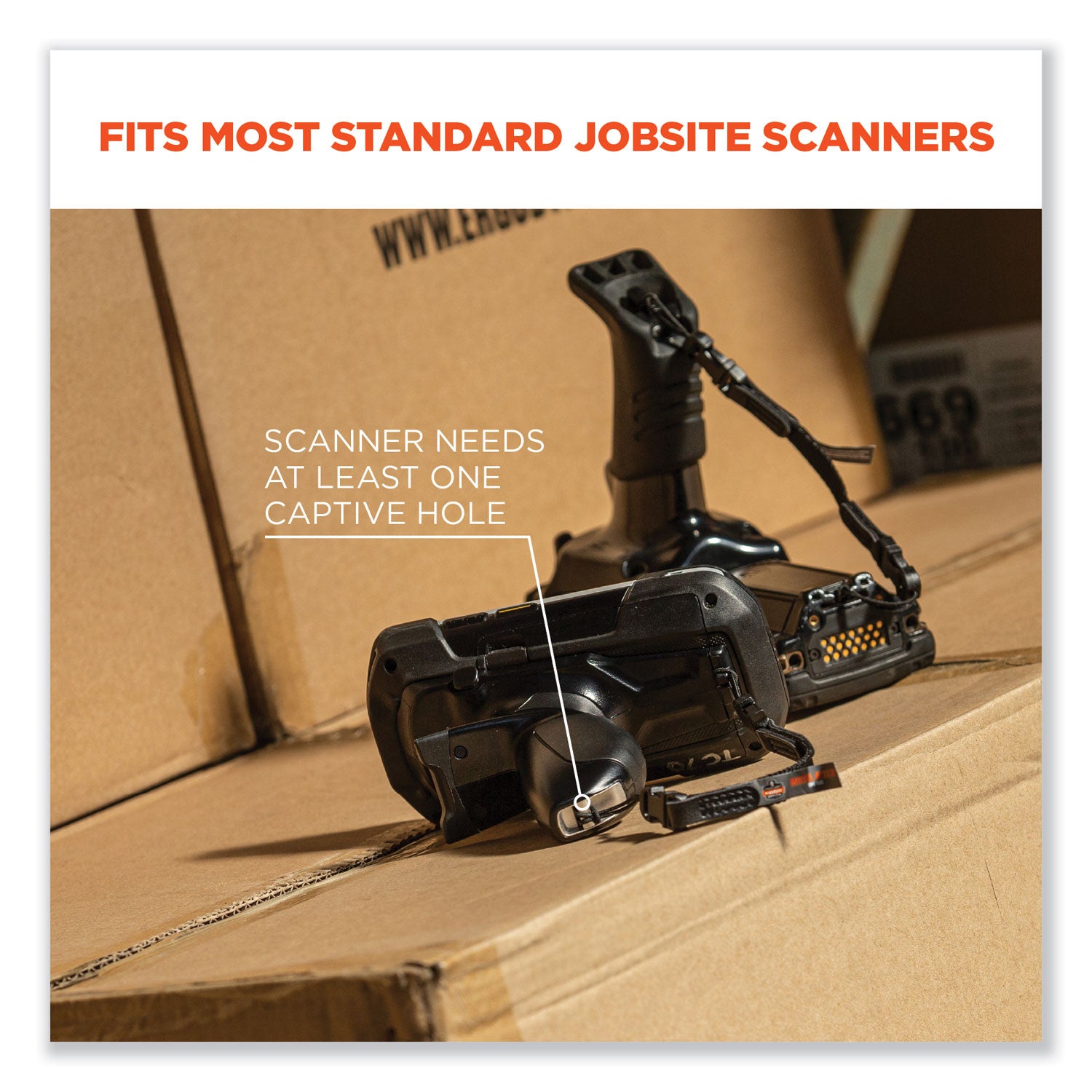 ergodyne® Squids 3134 Barcode Scanner Lanyard Sling, 28" to 66" Long, Black