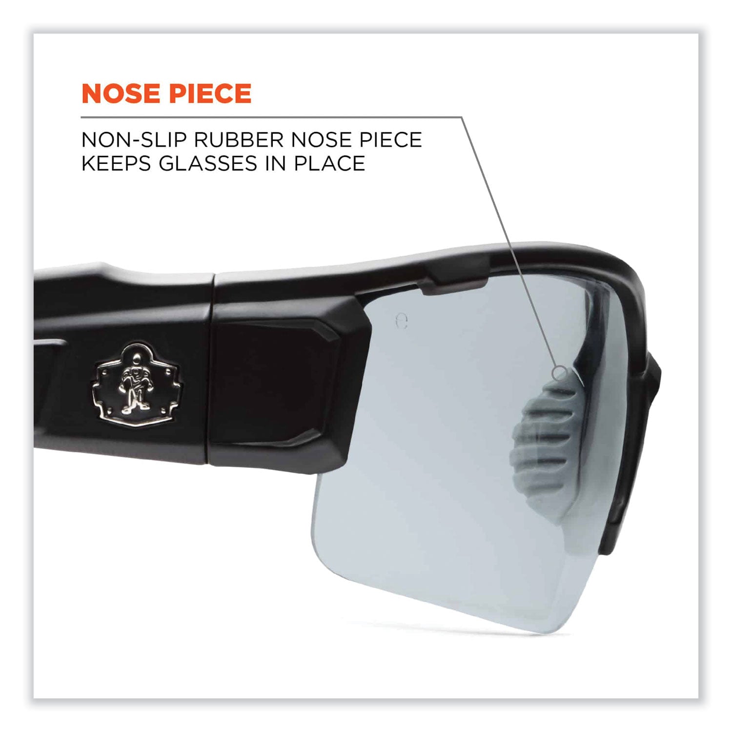 ergodyne® Skullerz Dagr Safety Glasses, Matte Black Nylon Impact Frame, Indoor/Outdoor Polycarbonate Lens