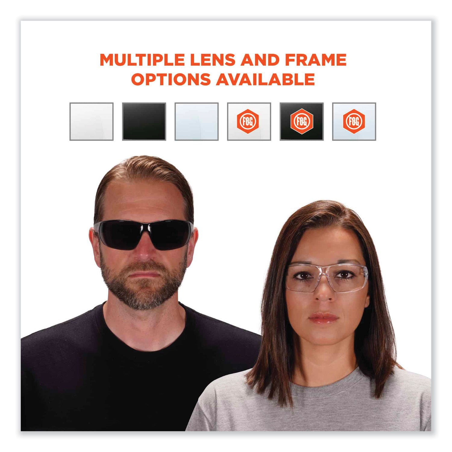 ergodyne® Skullerz Vali Frameless Safety Glasses, Black Nylon Impact Frame, Anti-Fog Smoke, Polycarbonate Lens