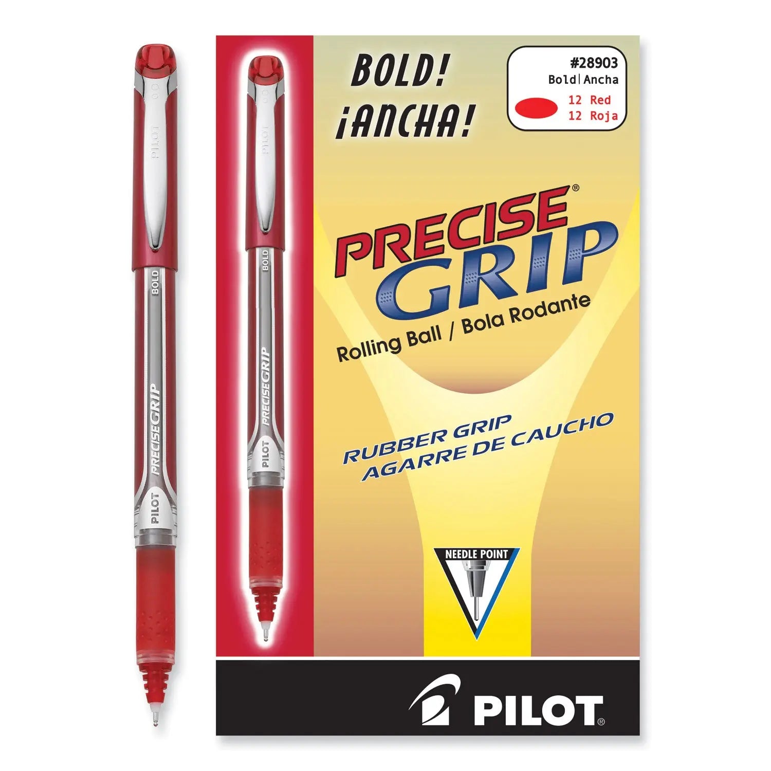 Precise Grip Roller Ball Pen, Stick, Bold 1 mm, Red Ink, Red Barrel Pilot® Flipcost