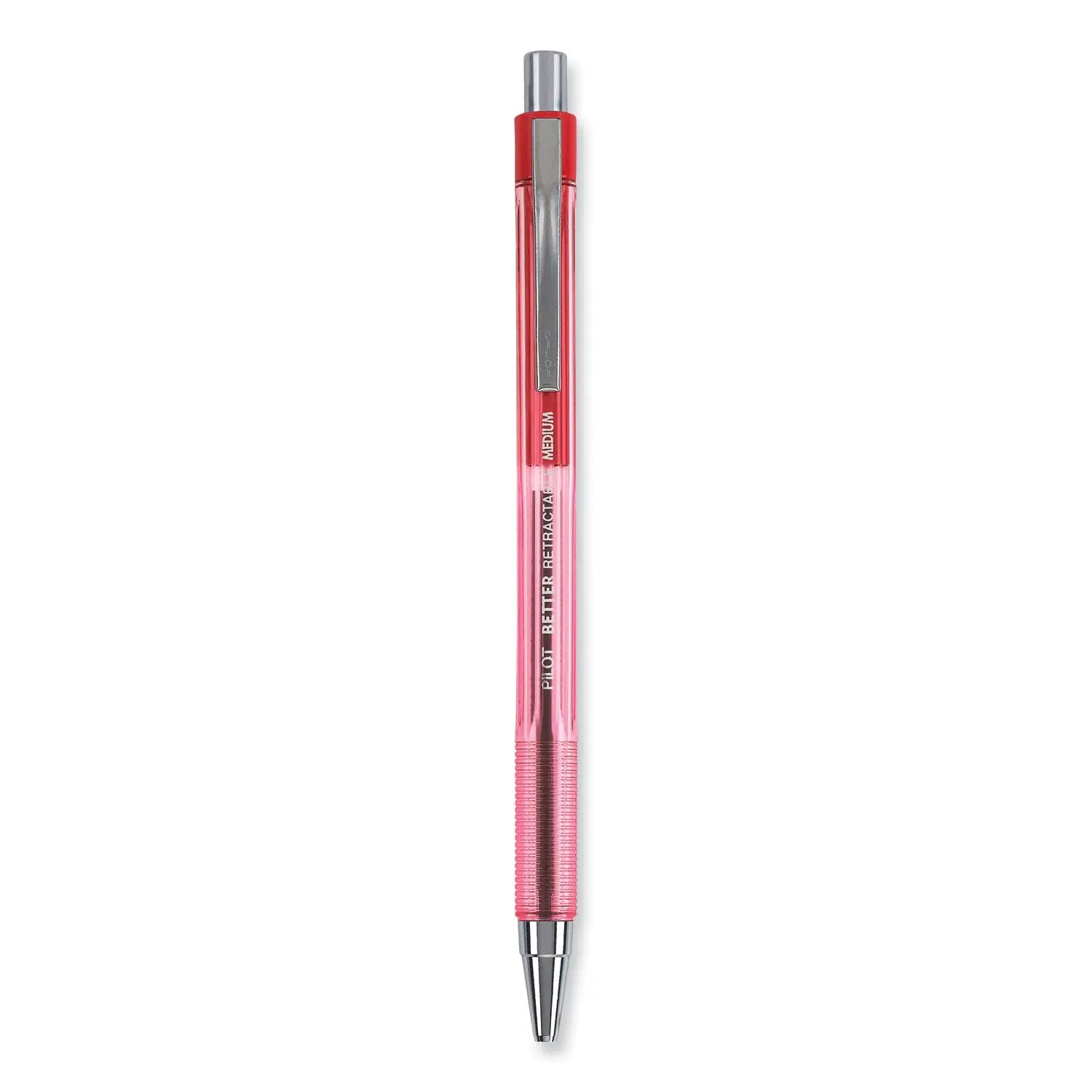 Better Ballpoint Pen, Retractable, Medium 1 mm, Red Ink, Translucent Red Barrel, Dozen Pilot® Flipcost
