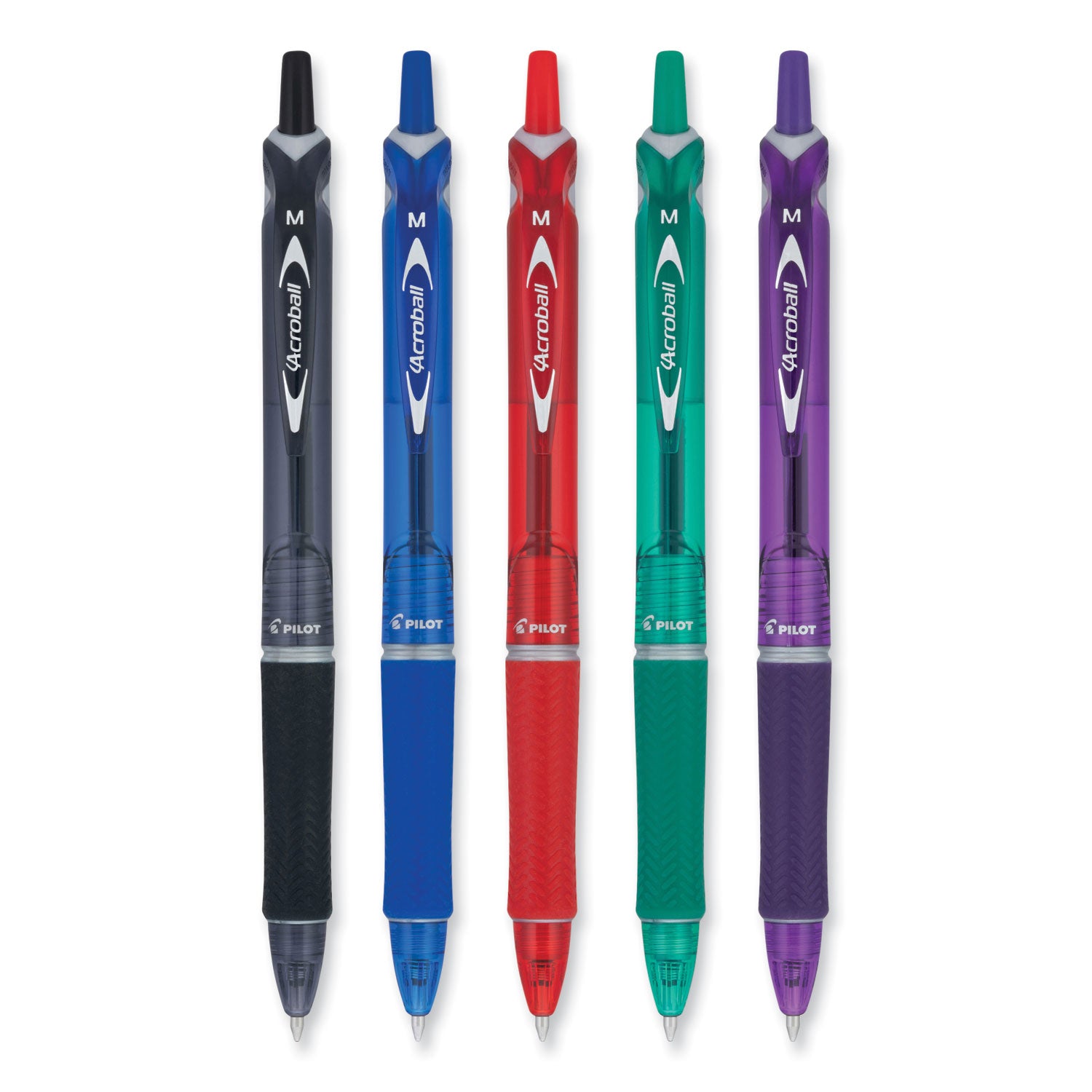 Pilot® Acroball Colors Advanced Ink Hybrid Gel Pen, Retractable, Medium 1 mm, Assorted Ink and Barrel Colors, 5/Pack