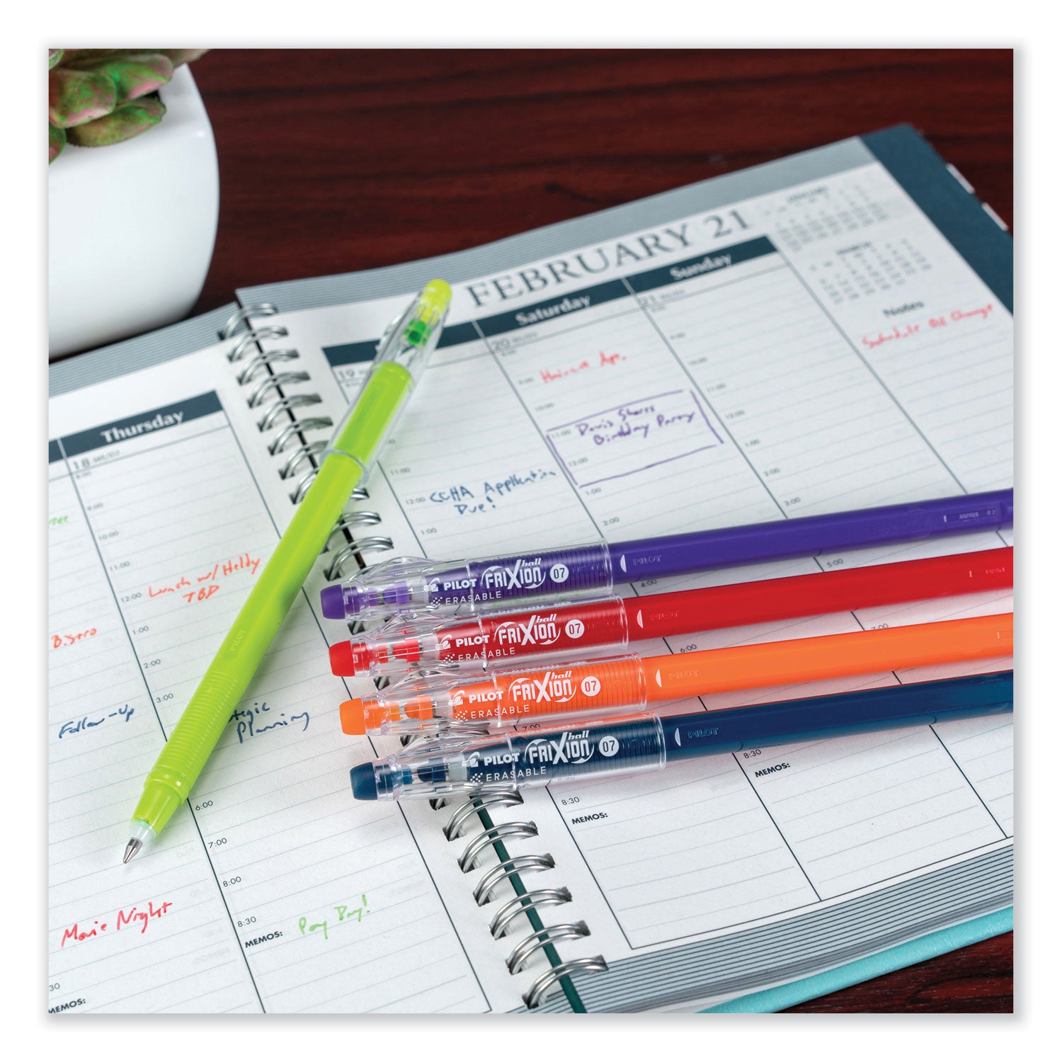 Pilot® FriXion ColorSticks Erasable Gel Pen, Stick, Fine 0.7 mm, Red Ink, Red Barrel, Dozen