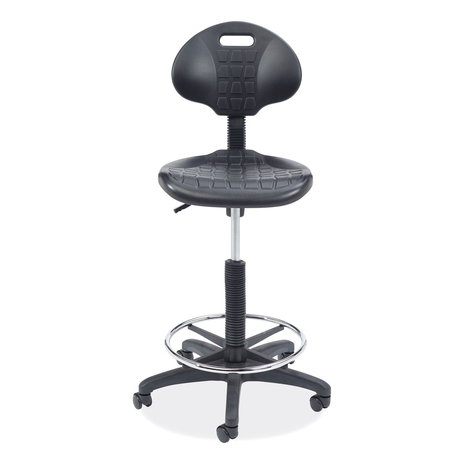 NPS® 6700 Series Adjustable Height Polyurethane Task Stool, Supports Up to 300 lb, 22" to 32" Seat Height, Black