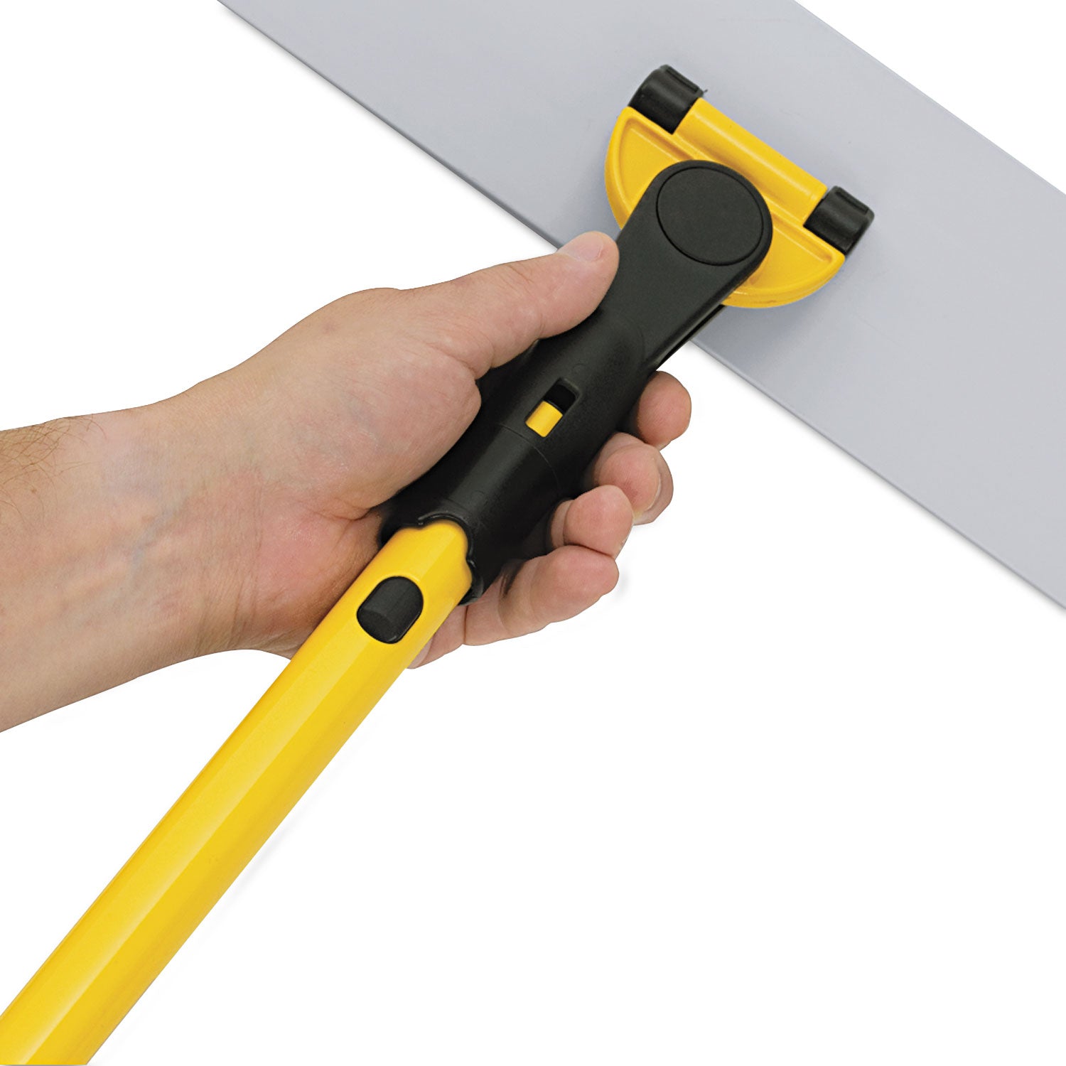 Rubbermaid® Commercial HYGEN™ HYGEN Quick Connect S-S Frame, Wet/Dry Mop 17.19w x 3d, Aluminum, Yellow