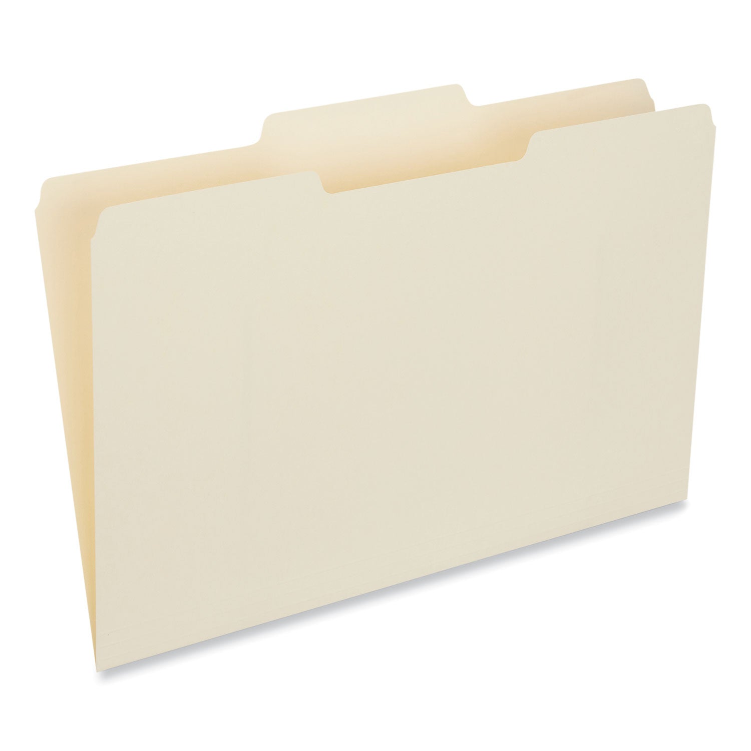 Universal® Top Tab File Folders, 1/3-Cut Tabs: Center Position, Legal Size, 0.75" Expansion, Manila, 100/Box