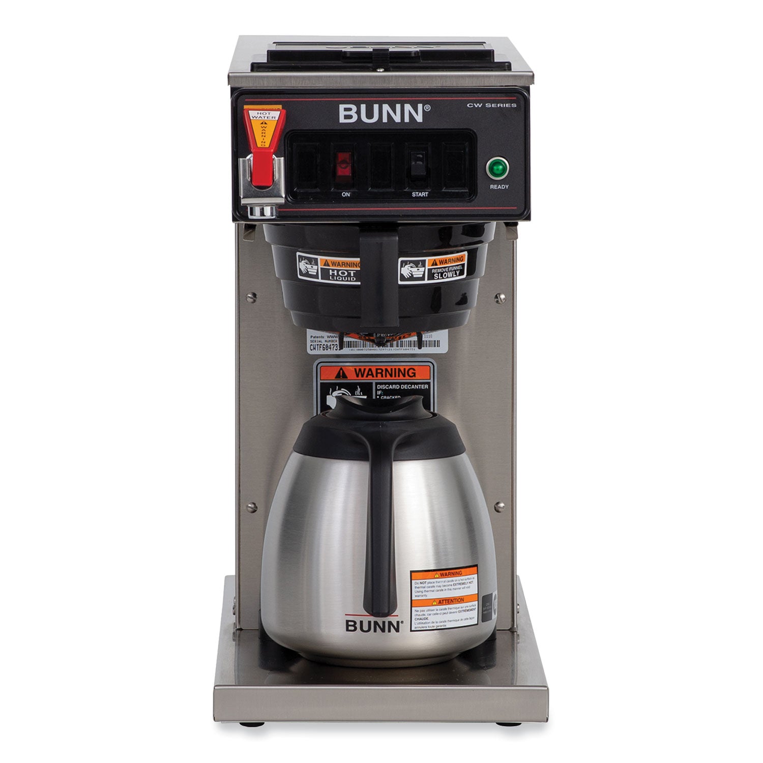 BUNN® CWTF15-TC 12-Cup Automatic Thermal Coffee Brewer, Gray/Stainless Steel