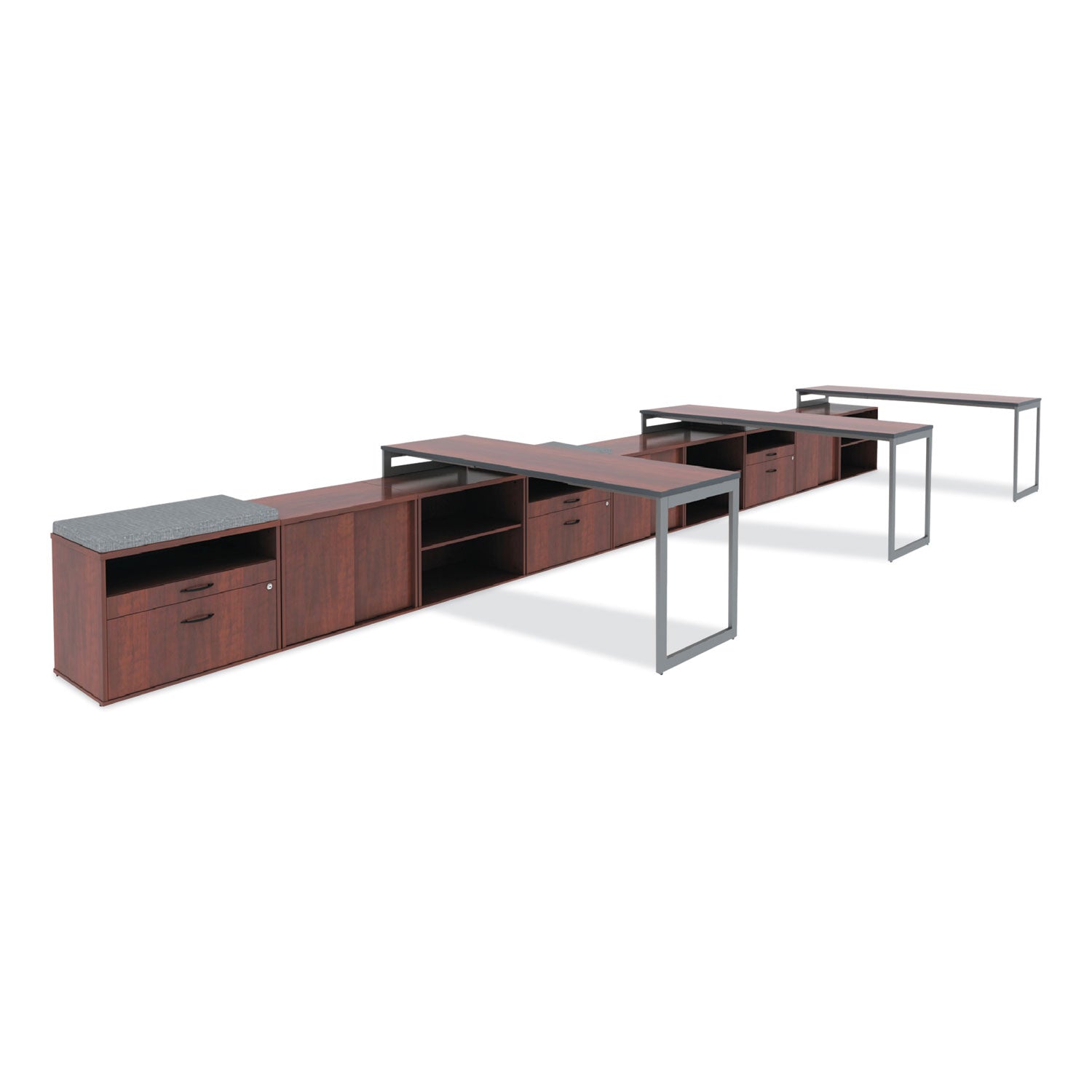Alera® Alera Open Office Desk Series Low Storage Cabinet Credenza, Woodgrain Laminate, 29.5" x 19.13" x 22.78", Medium Cherry