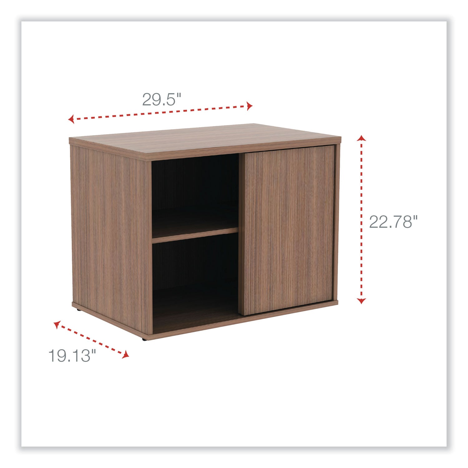 Alera® Alera Open Office Desk Series Low Storage Cabinet Credenza, Woodgrain Laminate, 29.5" x 19.13" x 22.78", Modern Walnut