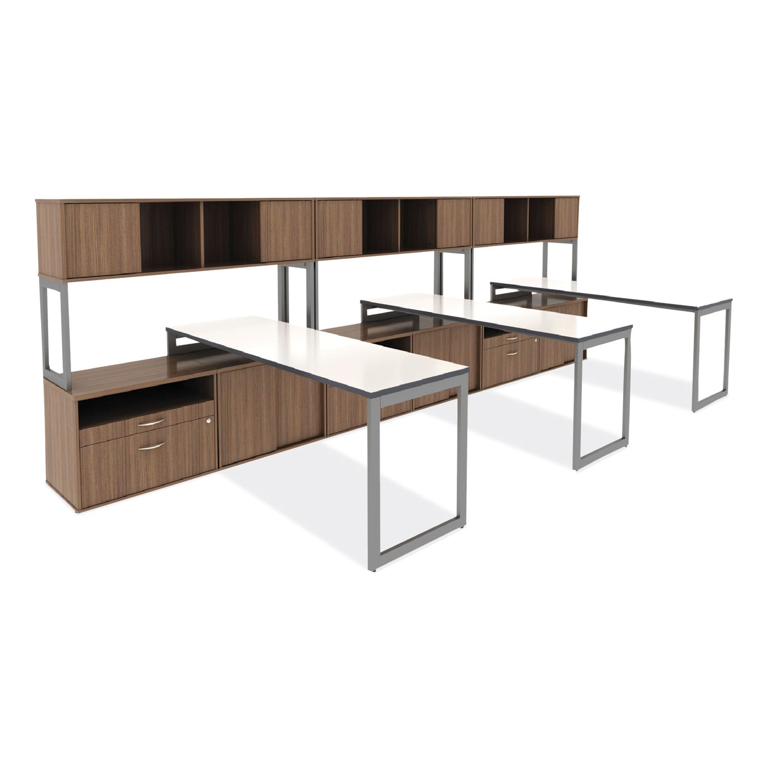 Alera® Alera Open Office Desk Series Low Storage Cabinet Credenza, Woodgrain Laminate, 29.5" x 19.13" x 22.78", Modern Walnut