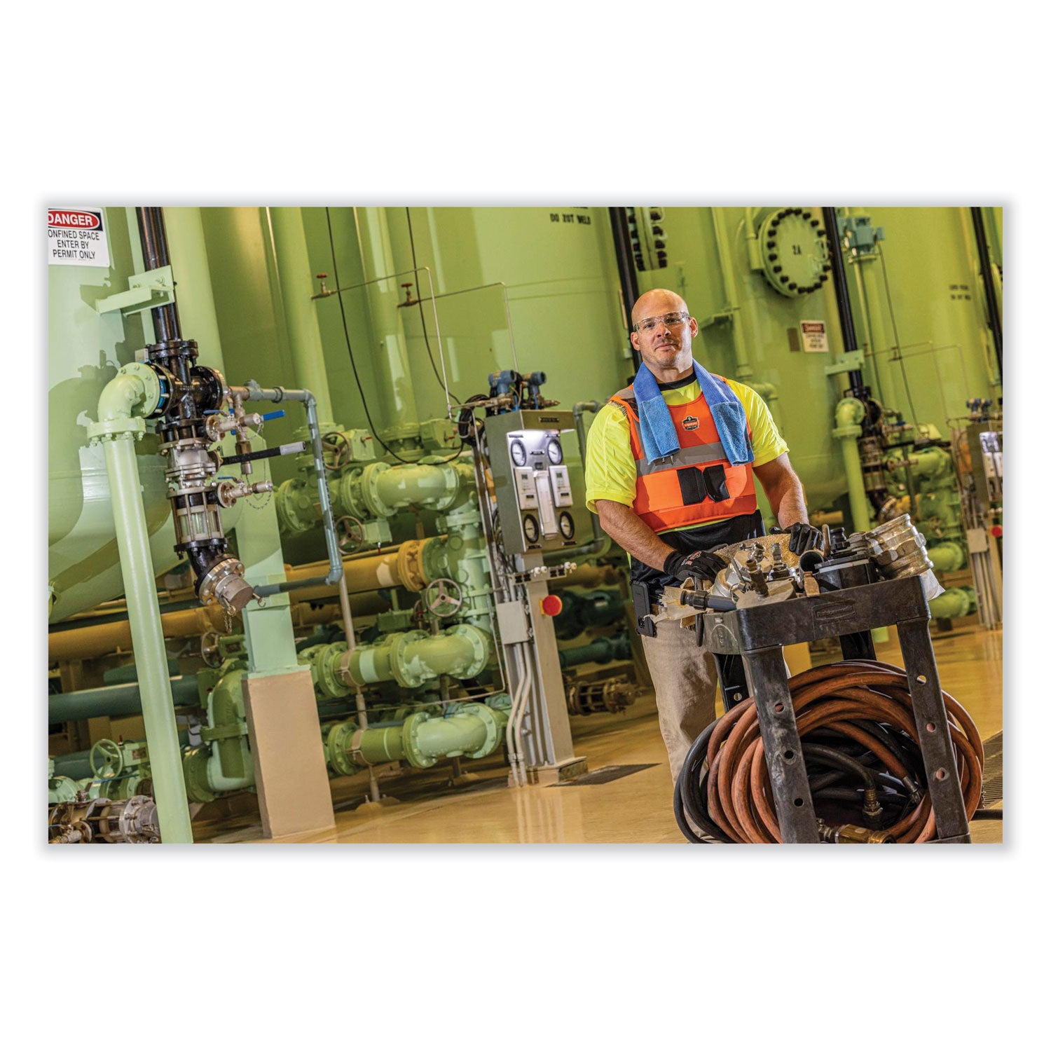 ergodyne® Chill-Its 6225 Premium FR Phase Change Cooling Vest, Modacrylic Cotton, Small/Medium, Orange