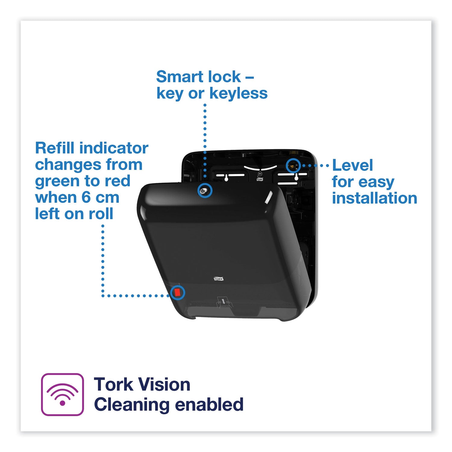Tork® Elevation Matic Hand Towel Roll Dispenser, 13.2 X 8.1 X 14.65, Black