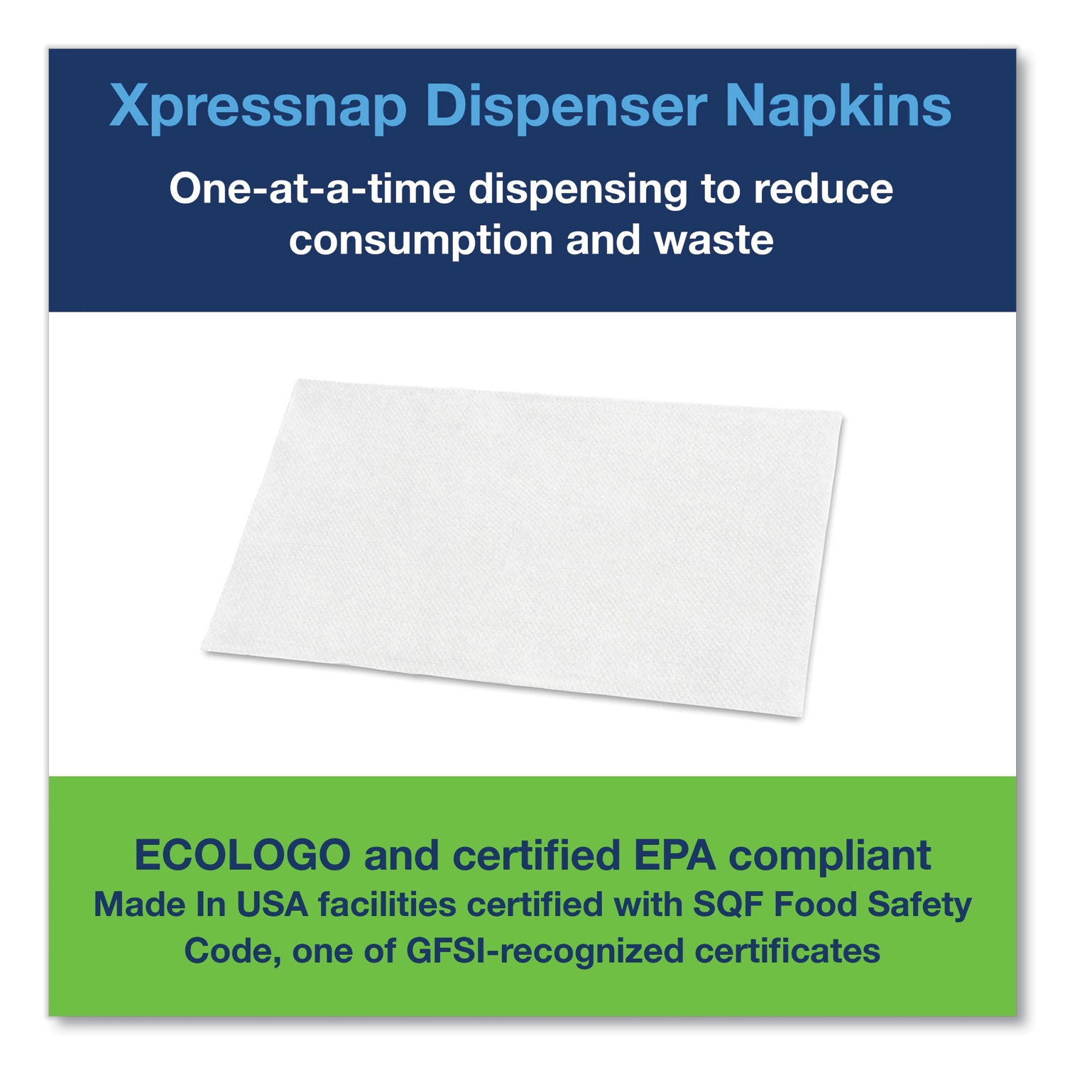 Tork® Xpressnap Interfold Dispenser Napkins, 1-Ply, Bag-Pack, 13 X 8.5", White, 6000/carton