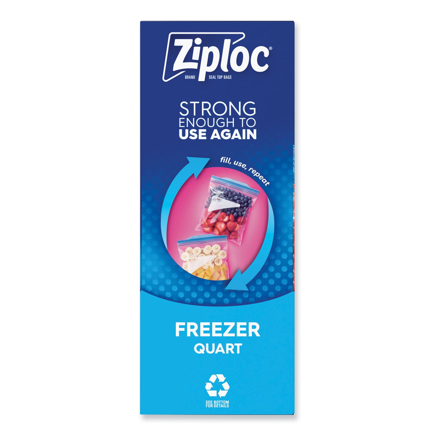 Zipper Freezer Bags, 32 oz, 6.97" x 7.7", Clear, 38 Bags/Box, 9 Boxes/Carton