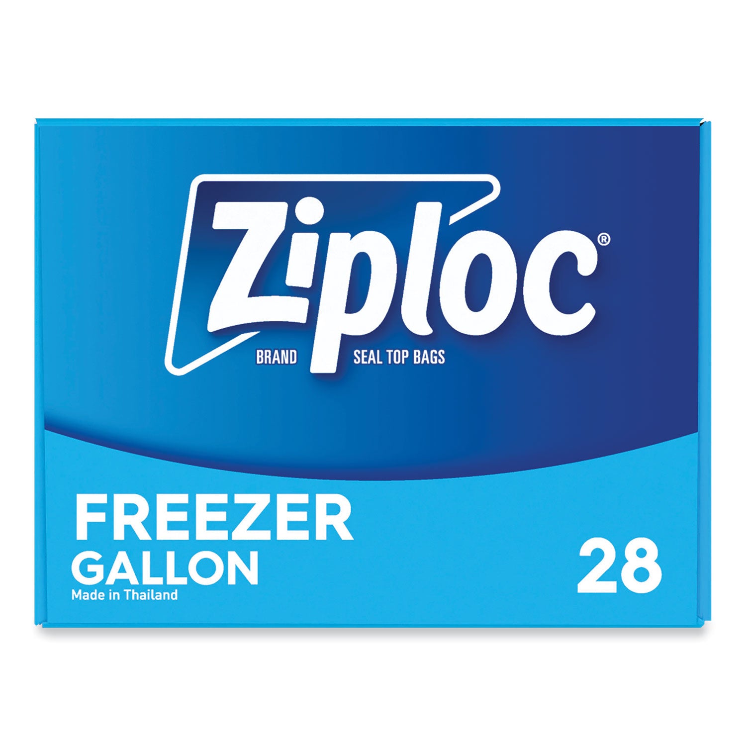 Ziploc® Zipper Freezer Bags, 1 gal, 9.6" x 12.1", Clear, 28 Bags/Box, 9 Boxes/Carton