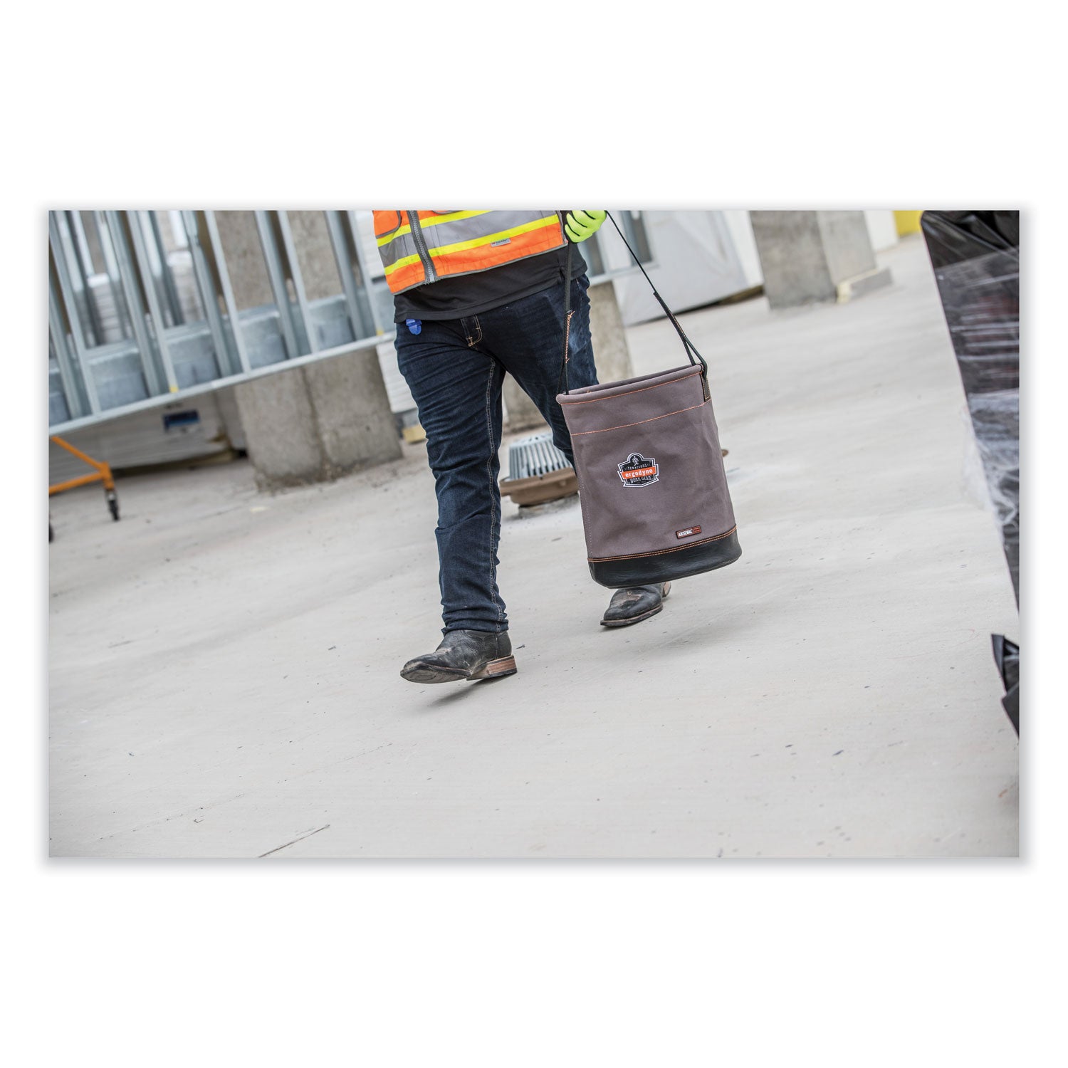 ergodyne® Arsenal 5960 Canvas Hoist Bucket with D-Rings, 150 lb, Gray