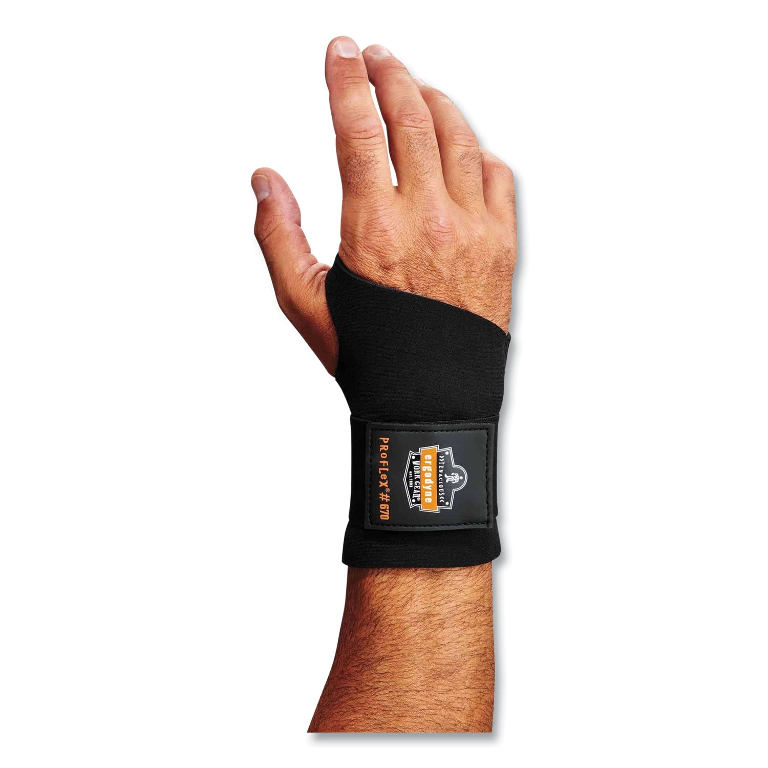 ergodyne® ProFlex 670 Ambidextrous Single Strap Wrist Support, Small, Fits Left Hand/Right Hand, Black