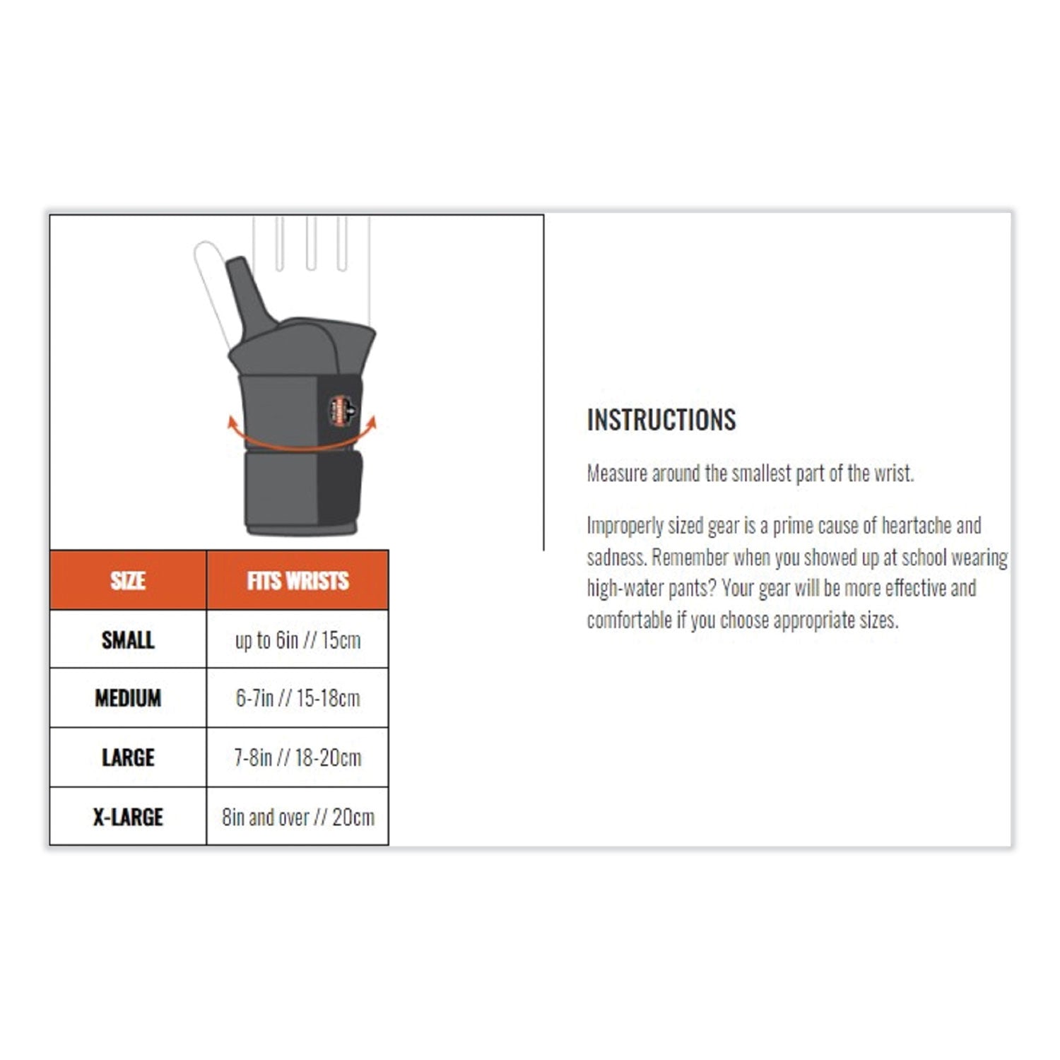 ergodyne® ProFlex 670 Ambidextrous Single Strap Wrist Support, Small, Fits Left Hand/Right Hand, Black