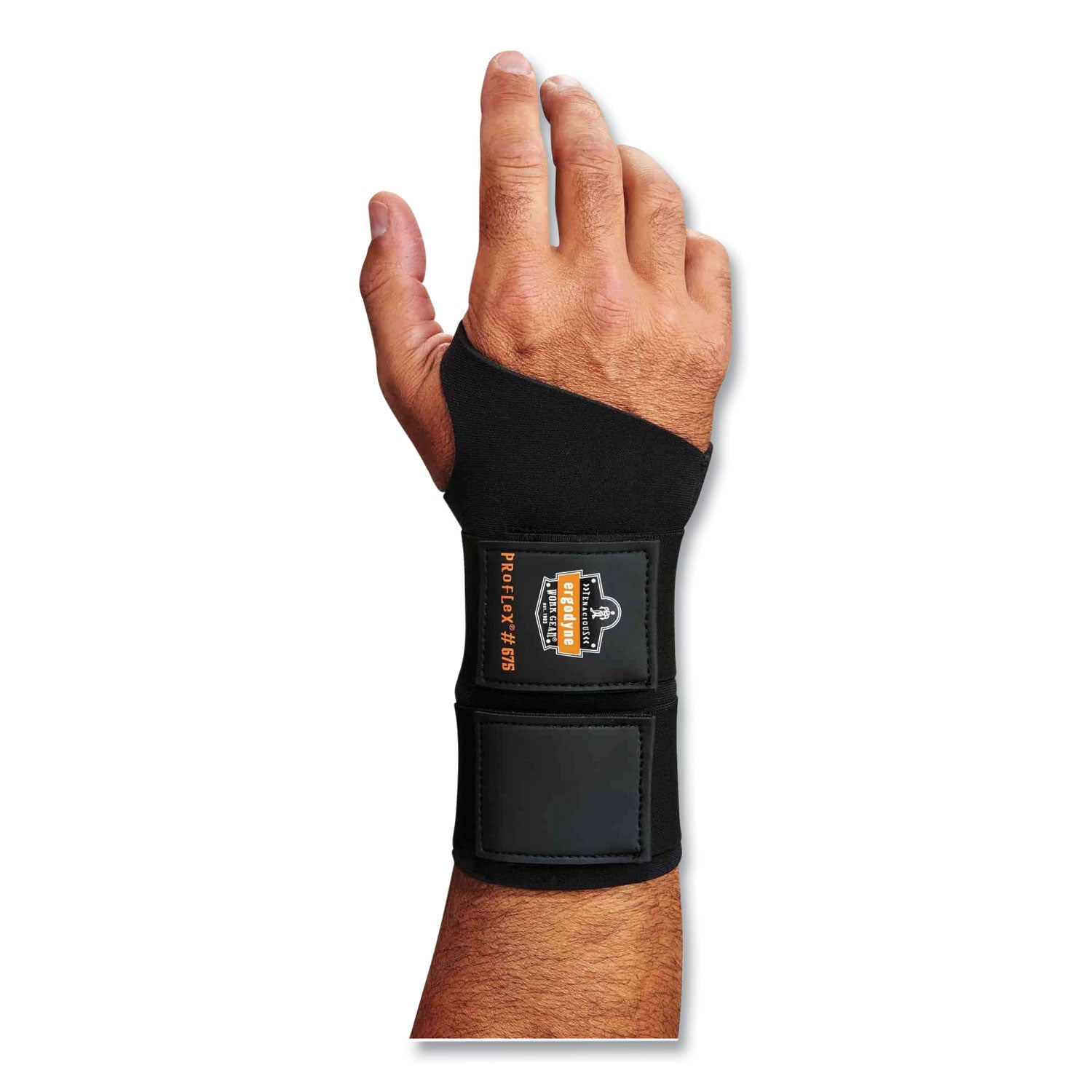 ergodyne® ProFlex 675 Ambidextrous Double Strap Wrist Support, Small, Fits Left Hand/Right Hand, Black